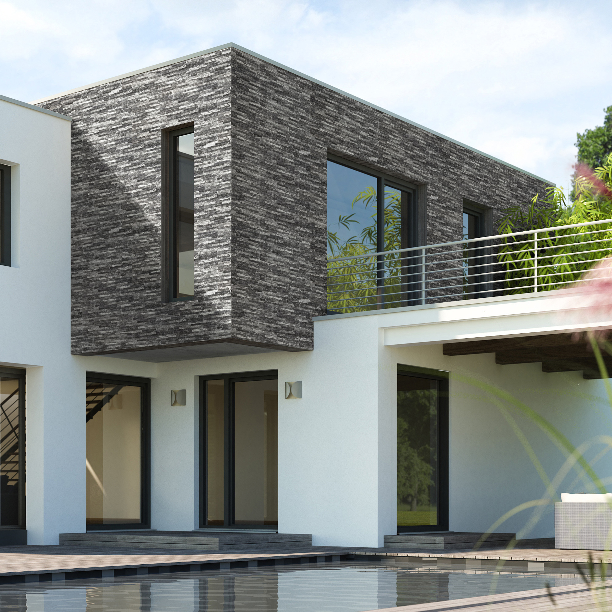 Kamień elewacyjny dekoracyjny betonowy Mont Blanc Nero 0.44 m2 Max-Stone - 9