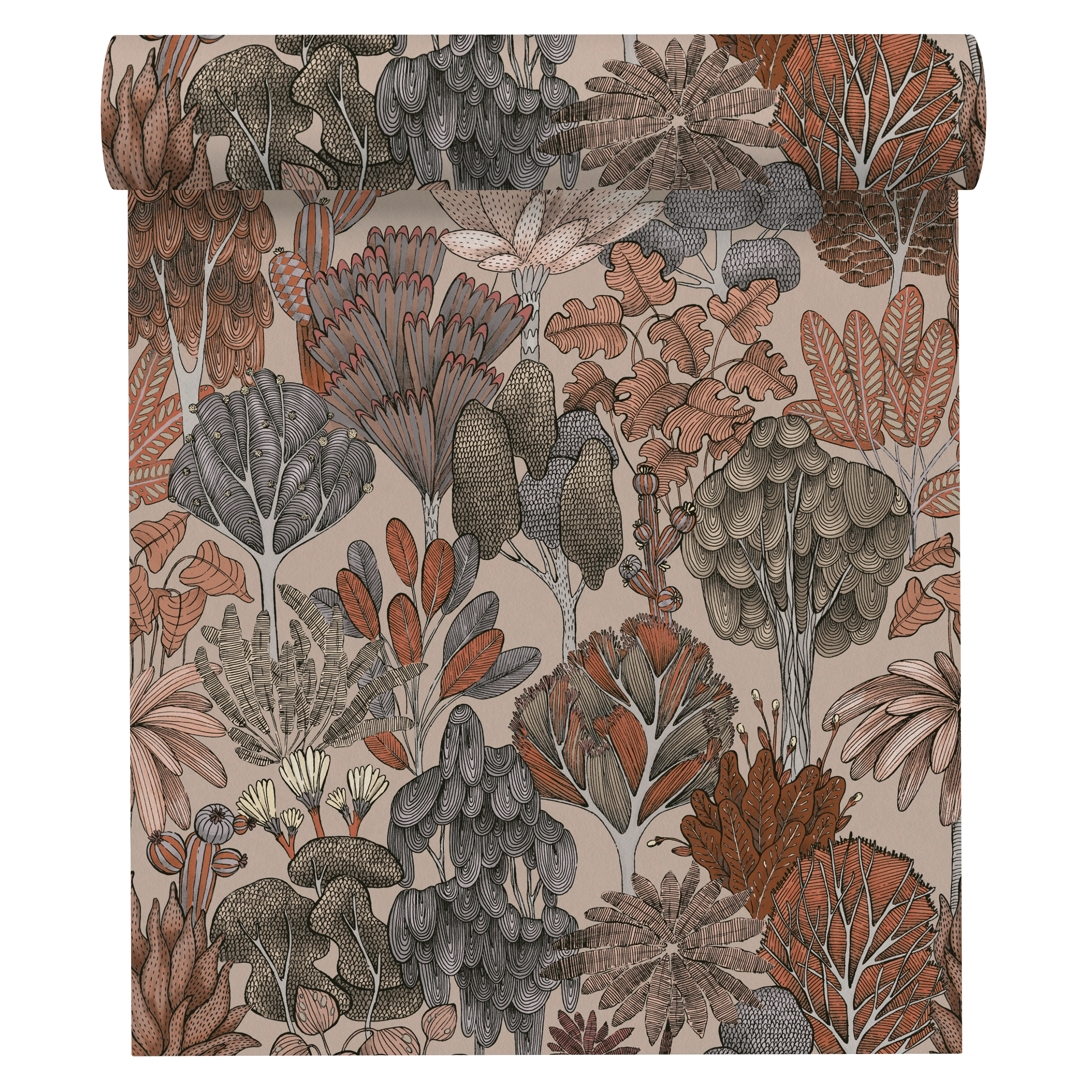 Tapeta w kwiaty Floral beżowa winylowa na flizelinie - 2