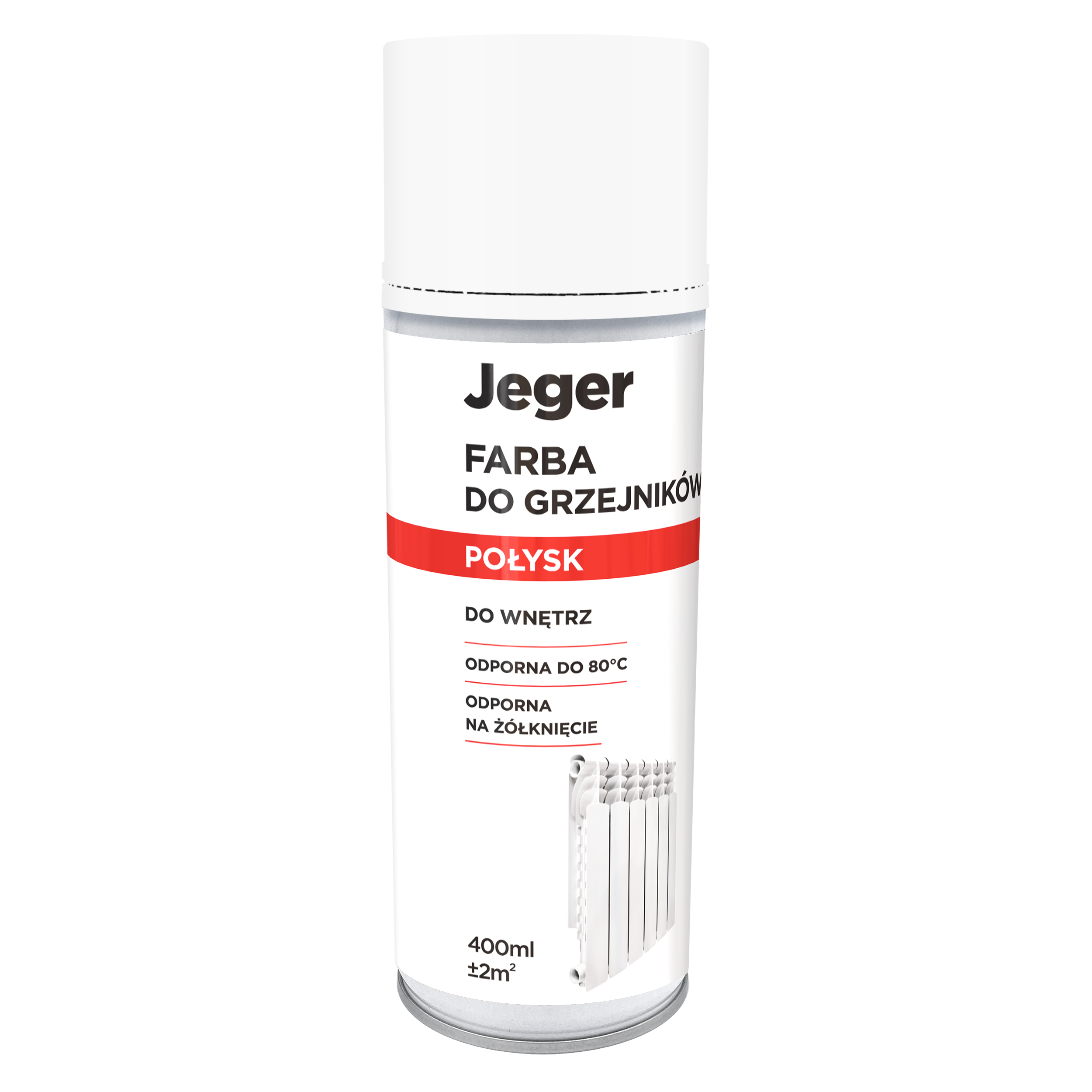 Lakier do grzejników 0.4 l Biały połysk Jeger