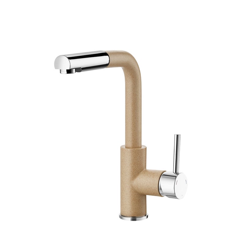 Bateria kuchenna z wyciąganą wylewką L 30 cm Tina Beżowa Axis