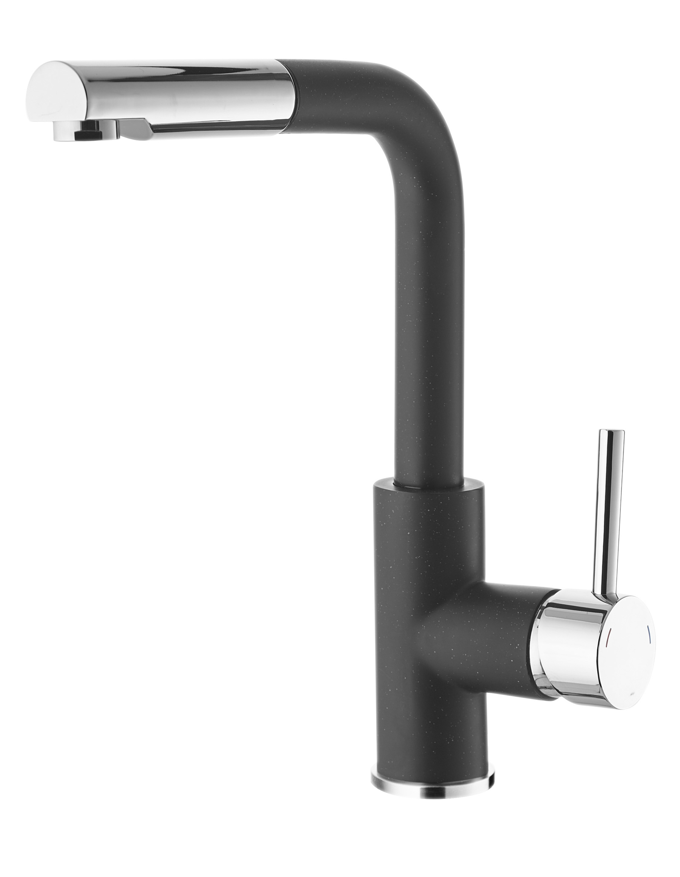 Bateria kuchenna z wyciąganą wylewką L 30 cm Tina Czarna Axis