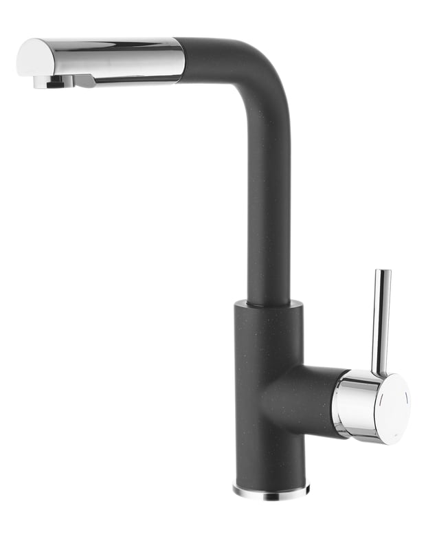 Bateria kuchenna z wyciąganą wylewką L 30 cm Tina Czarna Axis