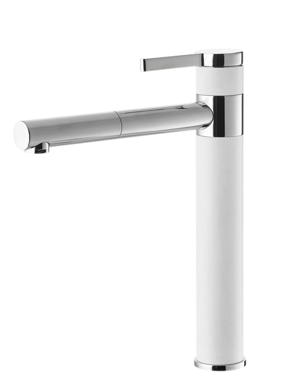 Bateria kuchenna Carla Axis biała wylewka L 30 cm