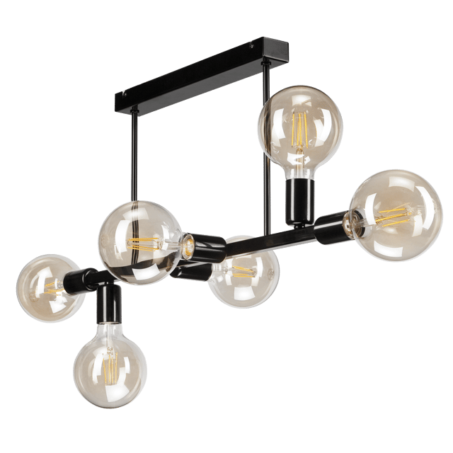 Lampa sufitowa Astrid czarna 6 x E27 Lamkur