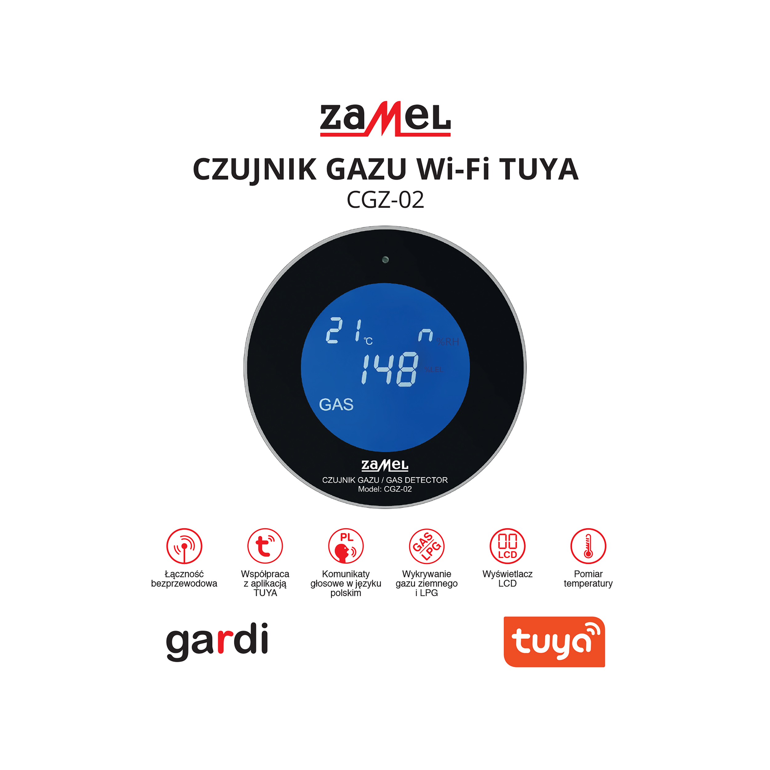 Czujka gazu ziemnego WiFi CGZ-02 ZAMEL - 3