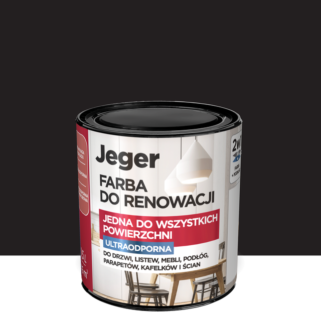 Farba do renowacji 0.5 l Głęboka czerń JEGER