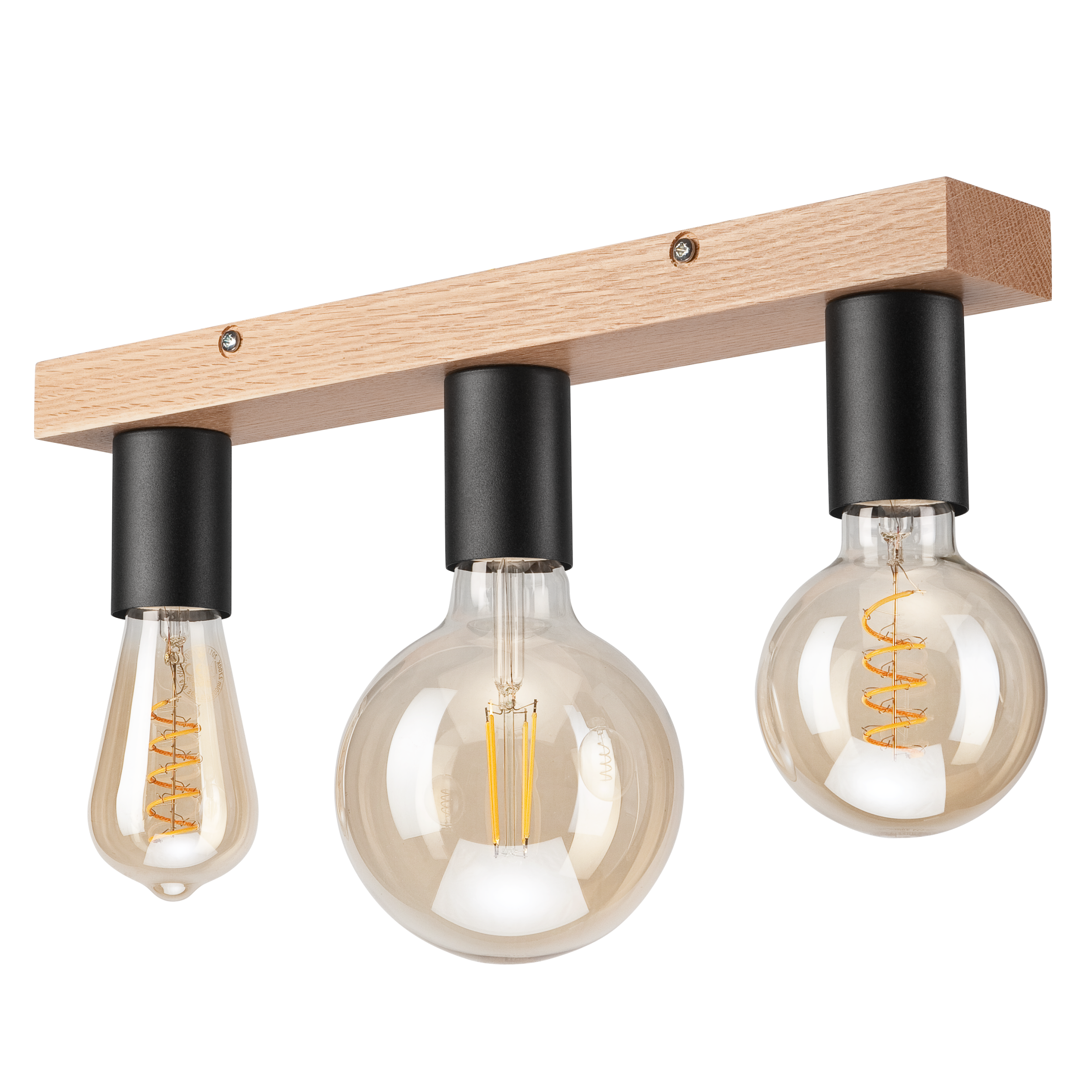 Lampa sufitowa Vito Oak dąb 3 x E27 Lamkur