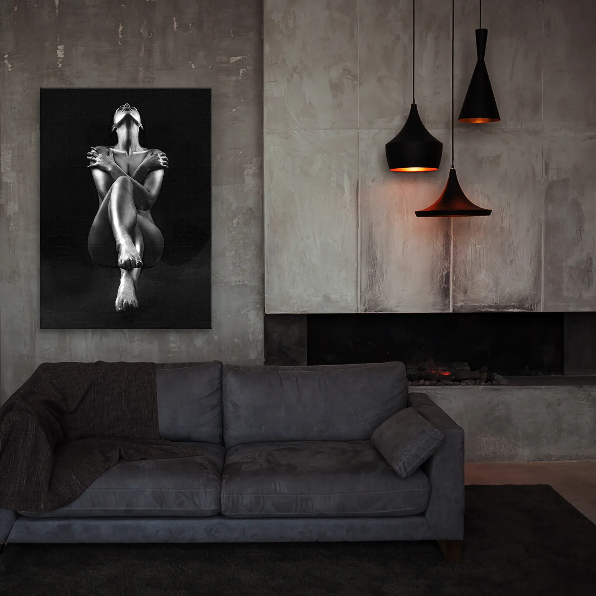 Kanwa Act Kobieta ST647 czarno-biały 70 x 100 cm - 4