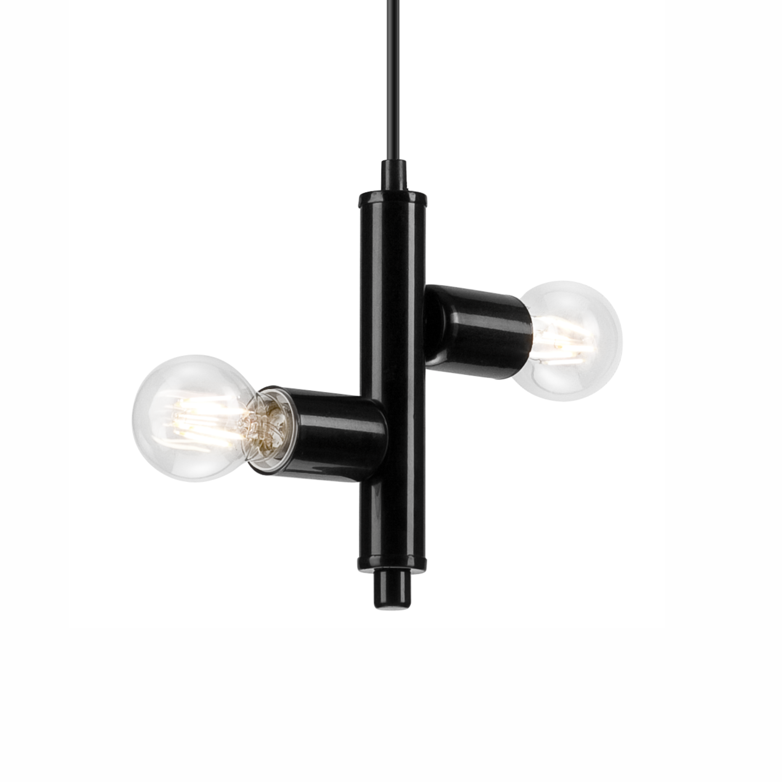 Lampa wisząca Lina czarna 2 x E27 Lamkur - 6