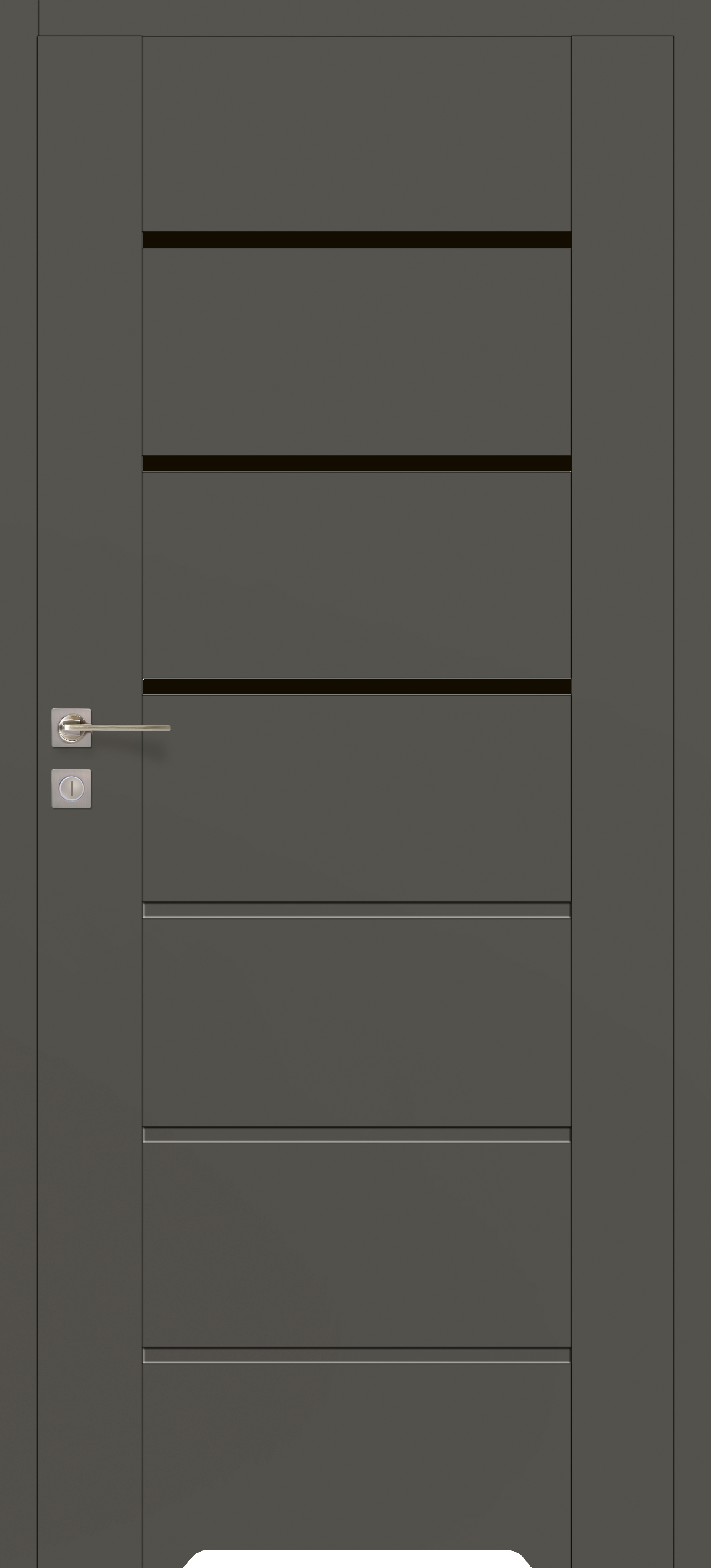 Drzwi wewnętrzne bezprzylgowe łazienkowe z podcięciem wentylacyjnym Quanto Grafit mat 70 Prawe Voster - 4