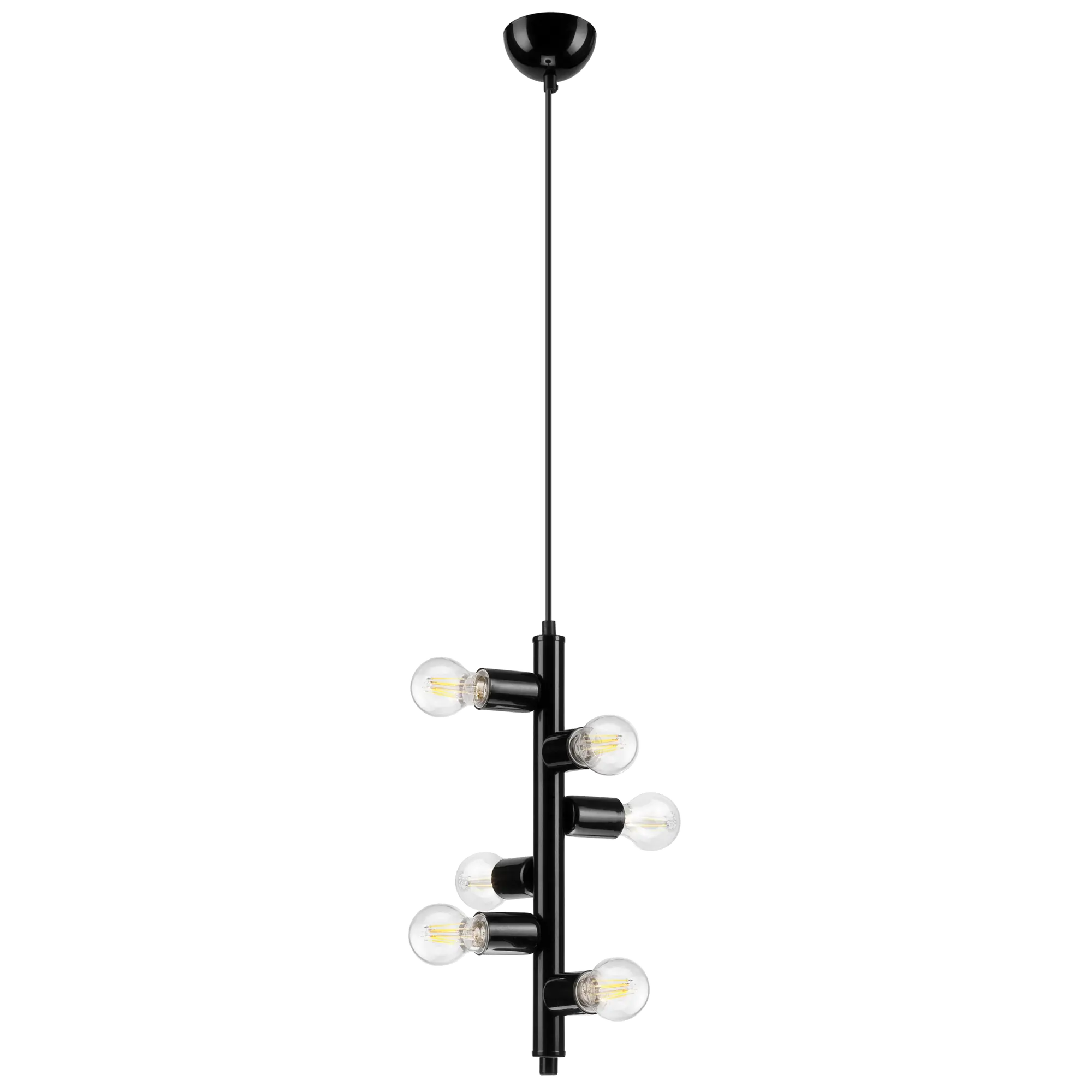 Lampa wisząca Lina czarna 6 x E27 Lamkur