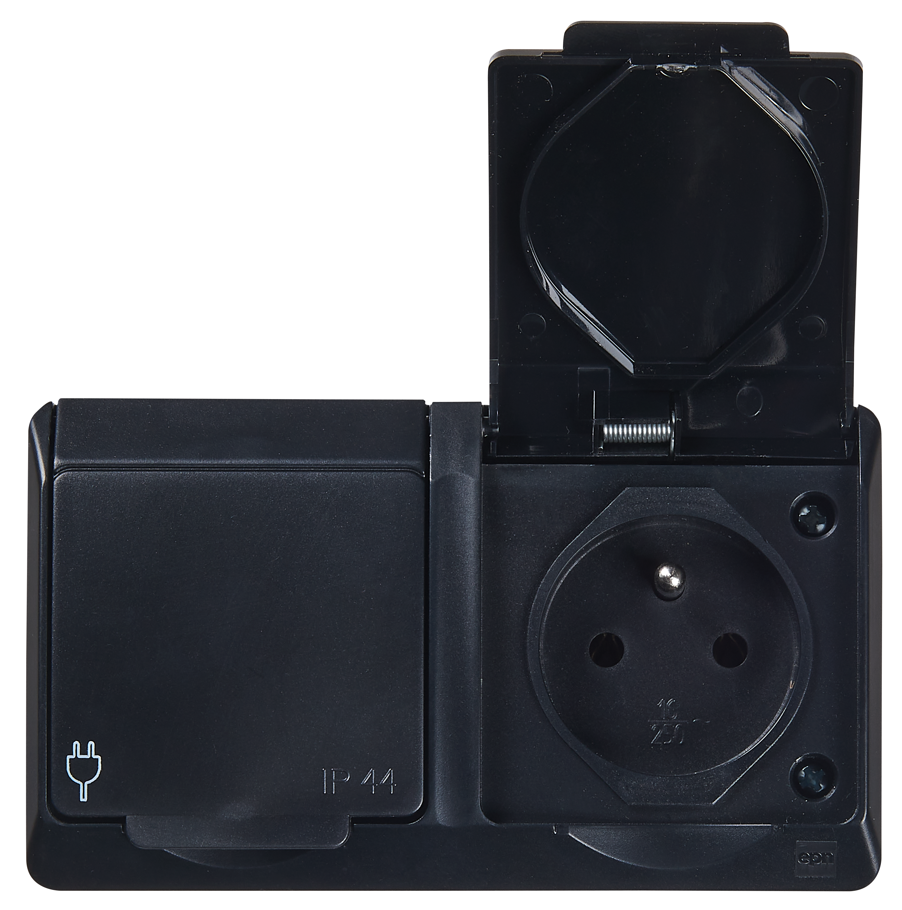 Gniazdo podwójne Hermes IP44 czarny ELEKTRO-PLAST - 3