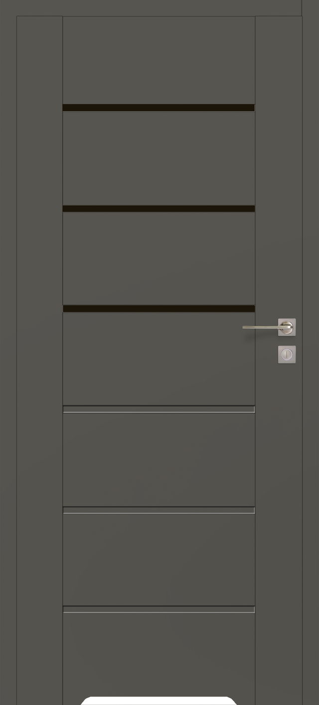 Drzwi wewnętrzne bezprzylgowe łazienkowe z podcięciem wentylacyjnym Quanto Grafit mat 80 Lewe Voster