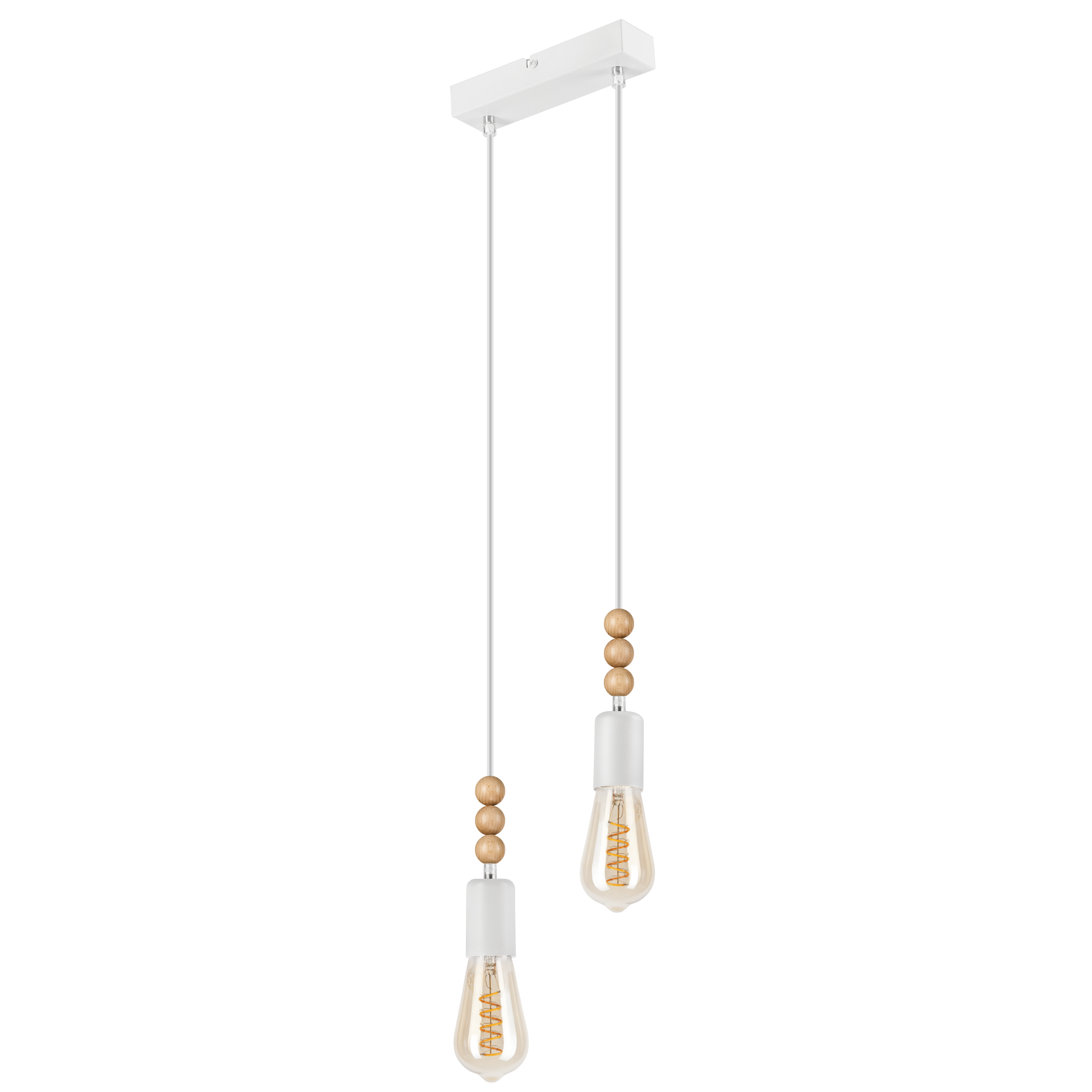 Lampa wisząca Simon biała 2 x E27 Lamkur