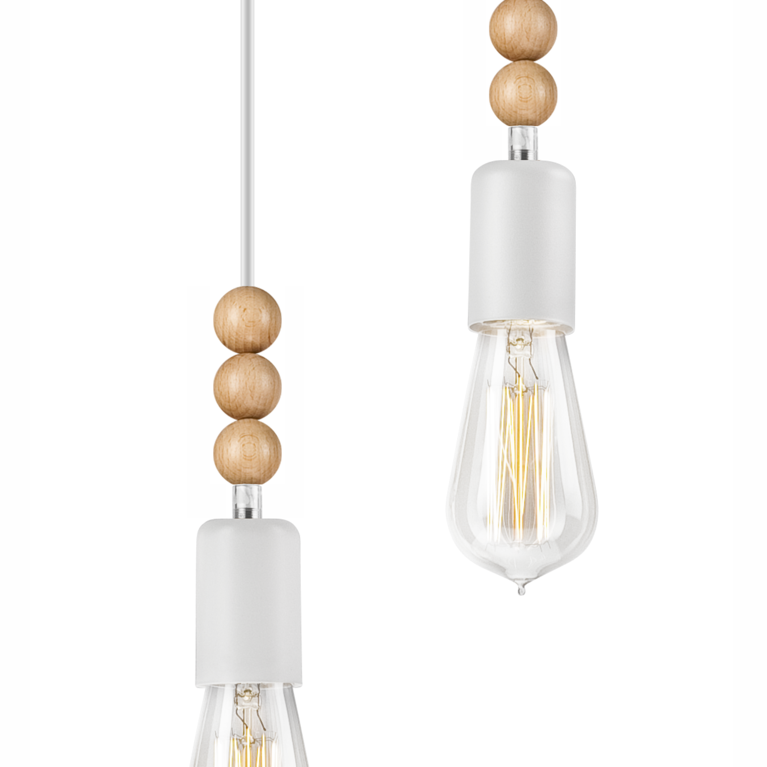 Lampa wisząca Simon biała 3 x E27 Lamkur - 6