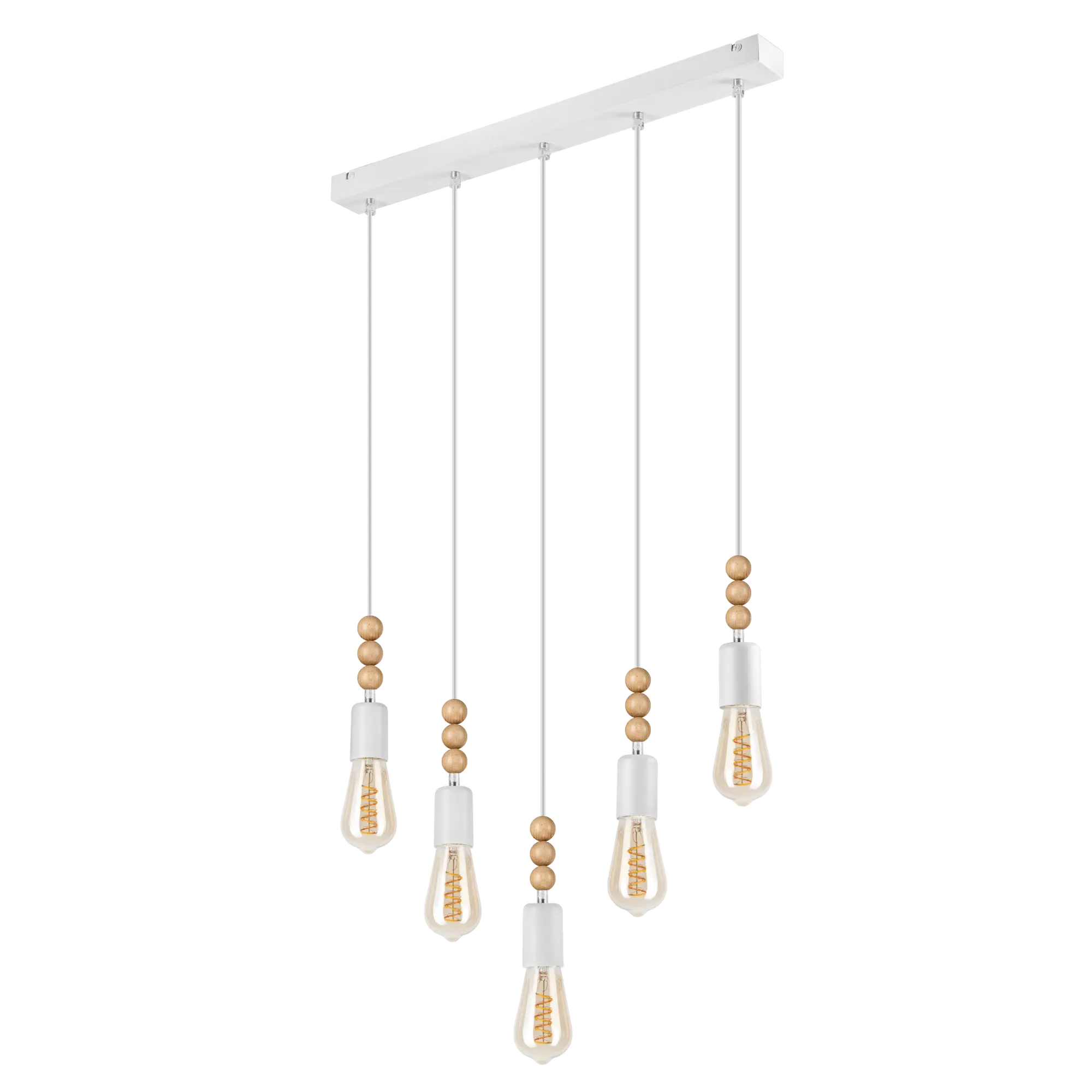Lampa wisząca Simon biała 5 x E27 Lamkur