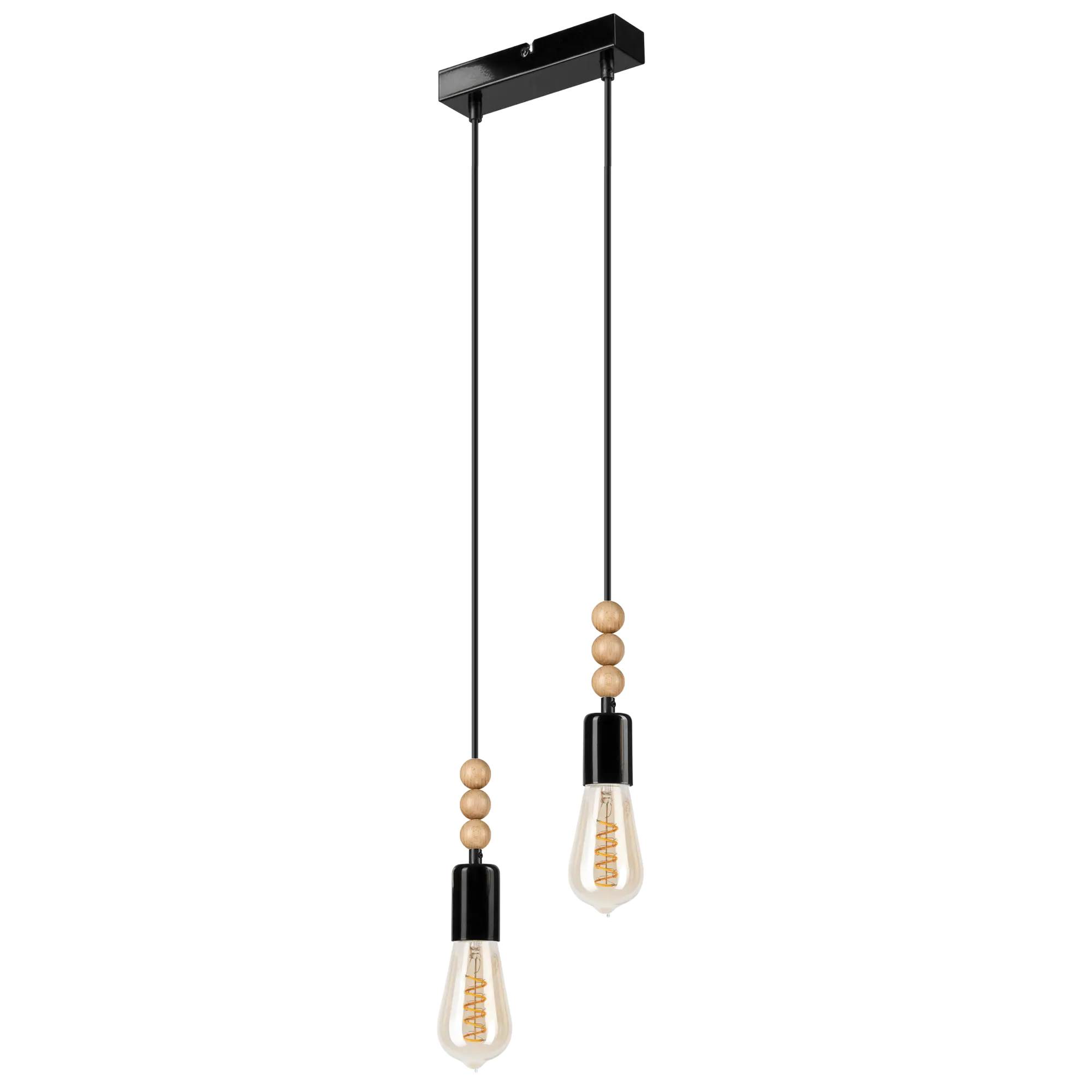 Lampa wisząca Simon czarna 2 x E27 Lamkur