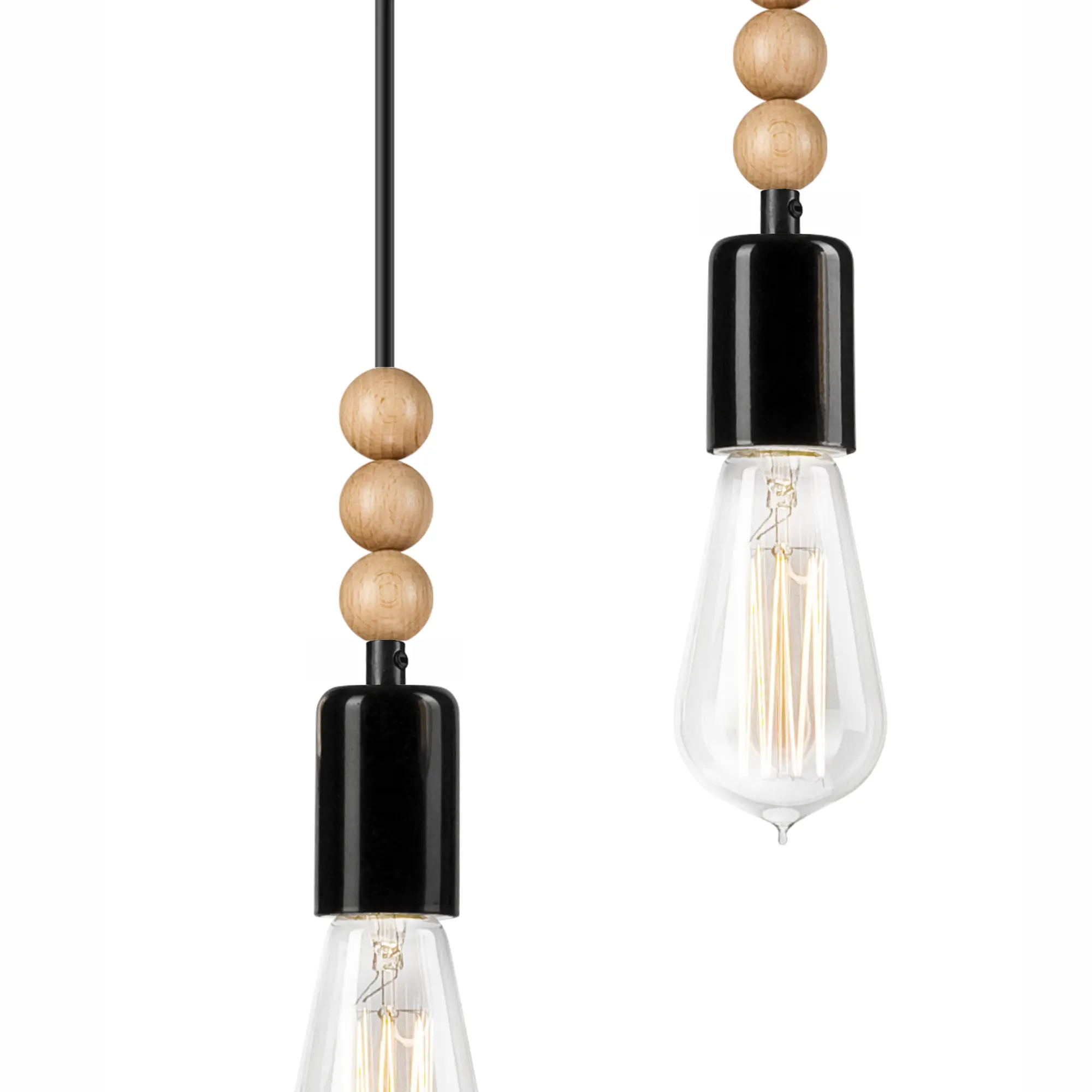 Lampa wisząca Simon czarna 2 x E27 Lamkur - 6