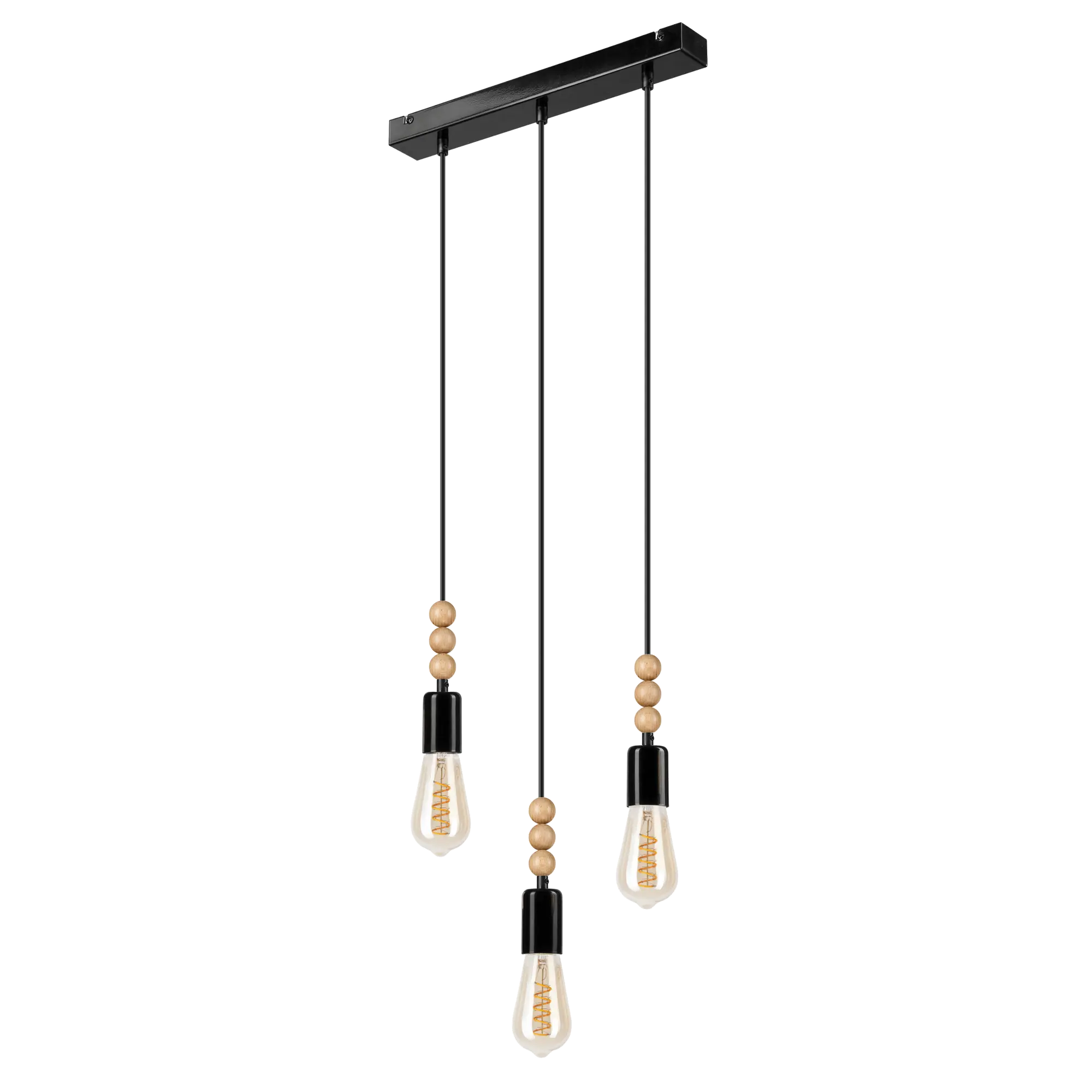 Lampa wisząca Simon czarna 3 x E27 Lamkur