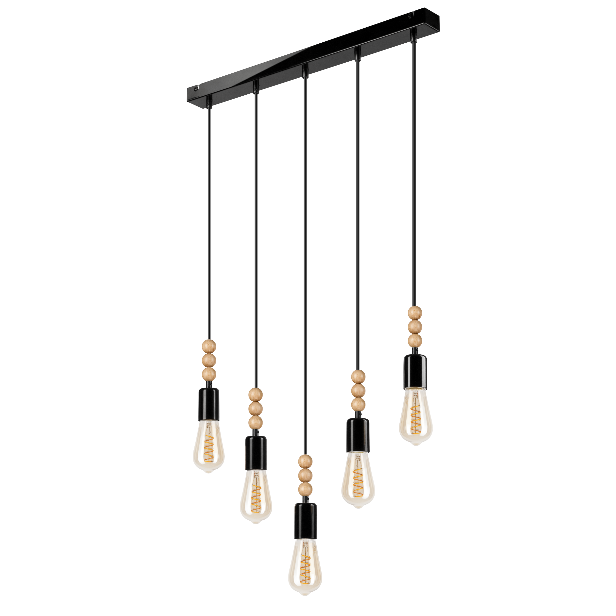 Lampa wisząca Simon czarna 5 x E27 Lamkur