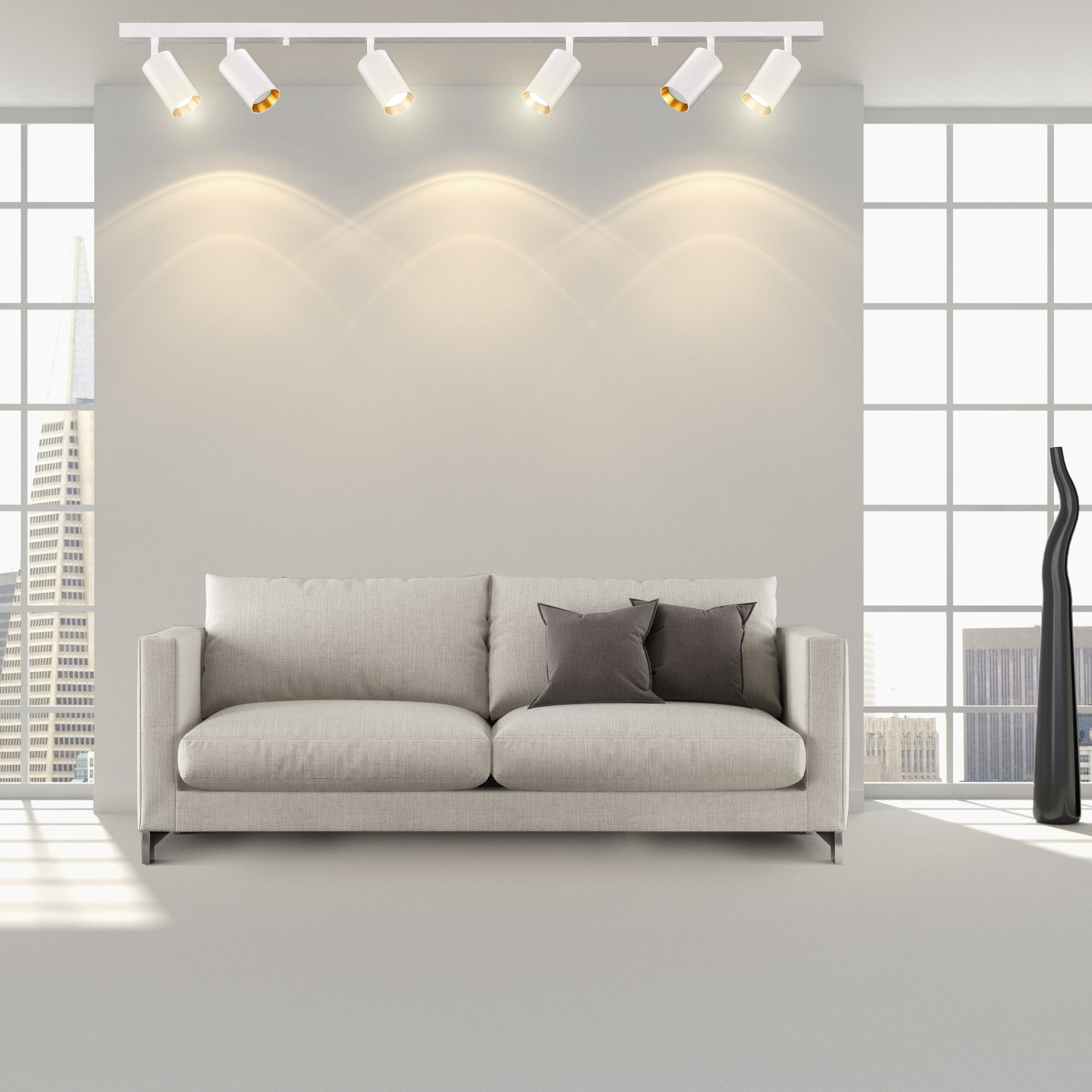 Listwa reflektorowa Maribel biało-złota 6 x GU10 Goldlux - 2