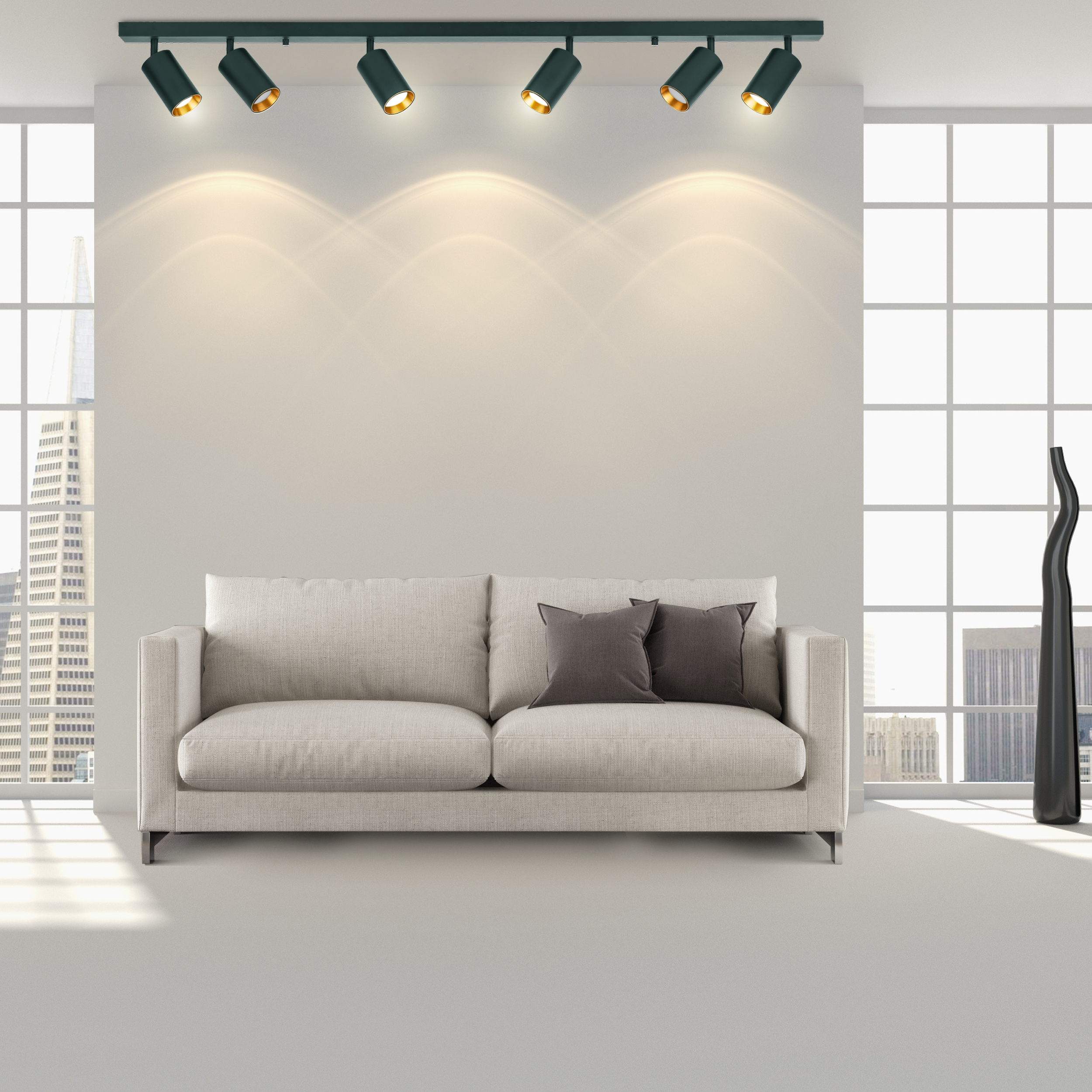 Listwa reflektorowa Maribel czarna 6 x GU10 Goldlux - 2