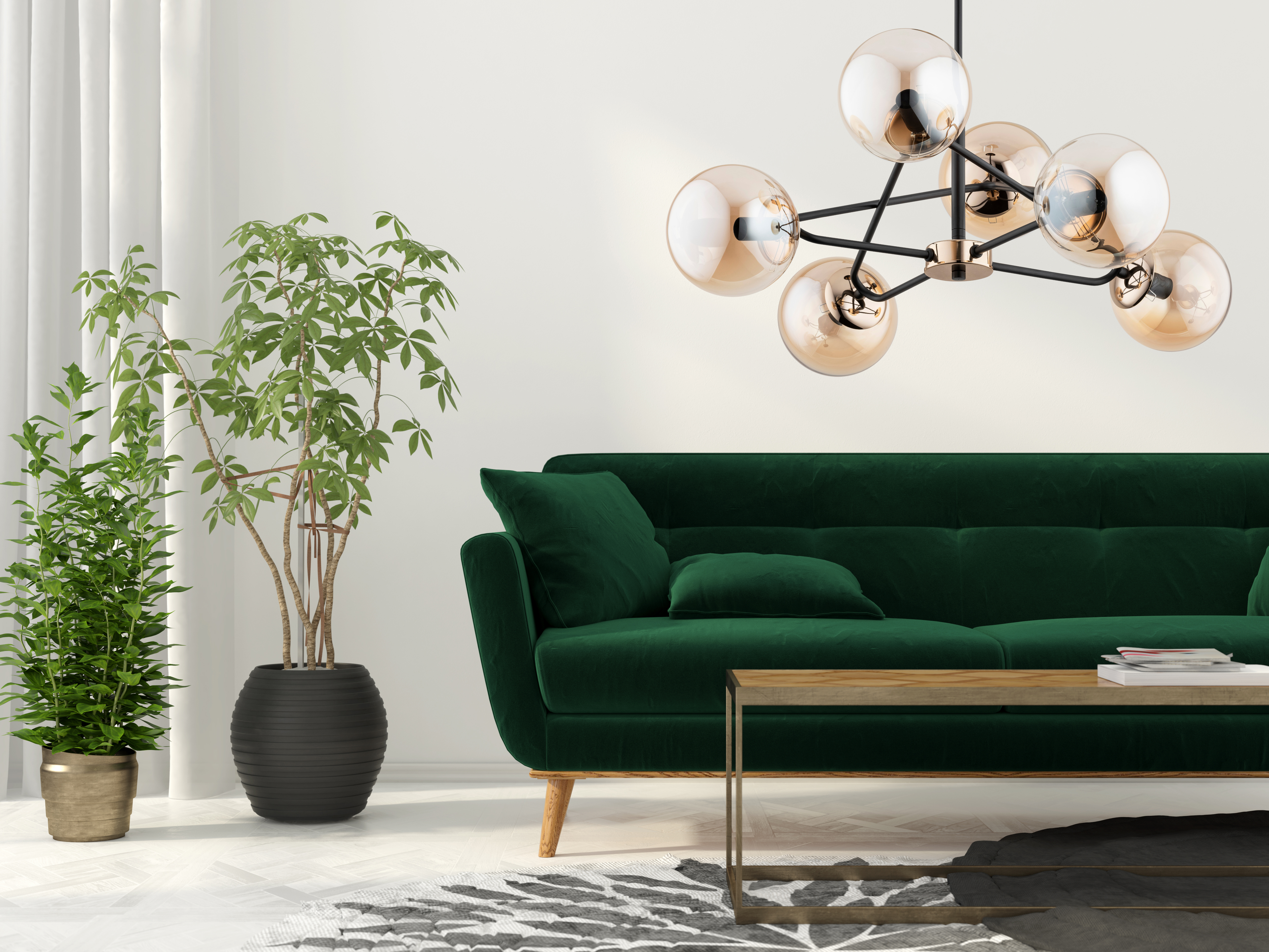 Lampa wisząca Sagito brązowa 6 x E14 Alfa - 2