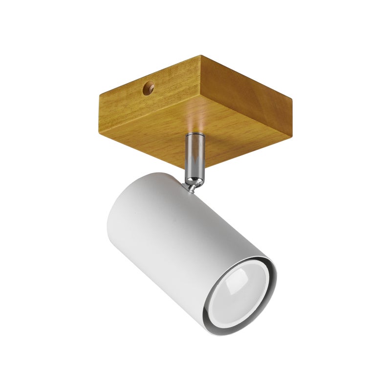 Reflektorek Marley biały z drewnem GU10 Trio