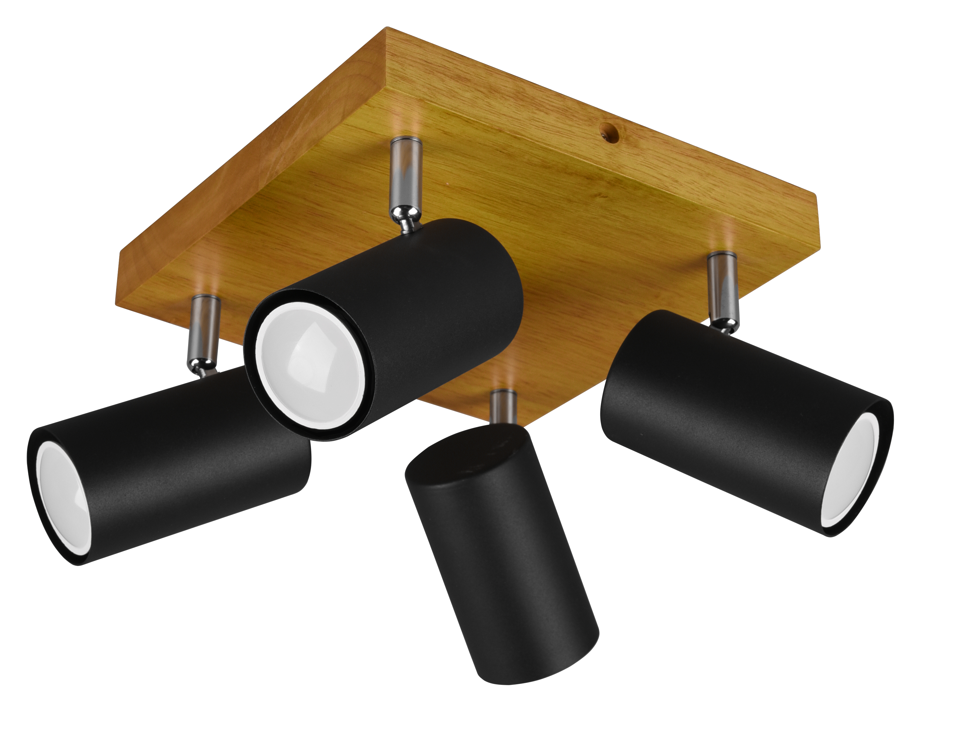 Plafon Marley czarny z drewnem GU10 Trio