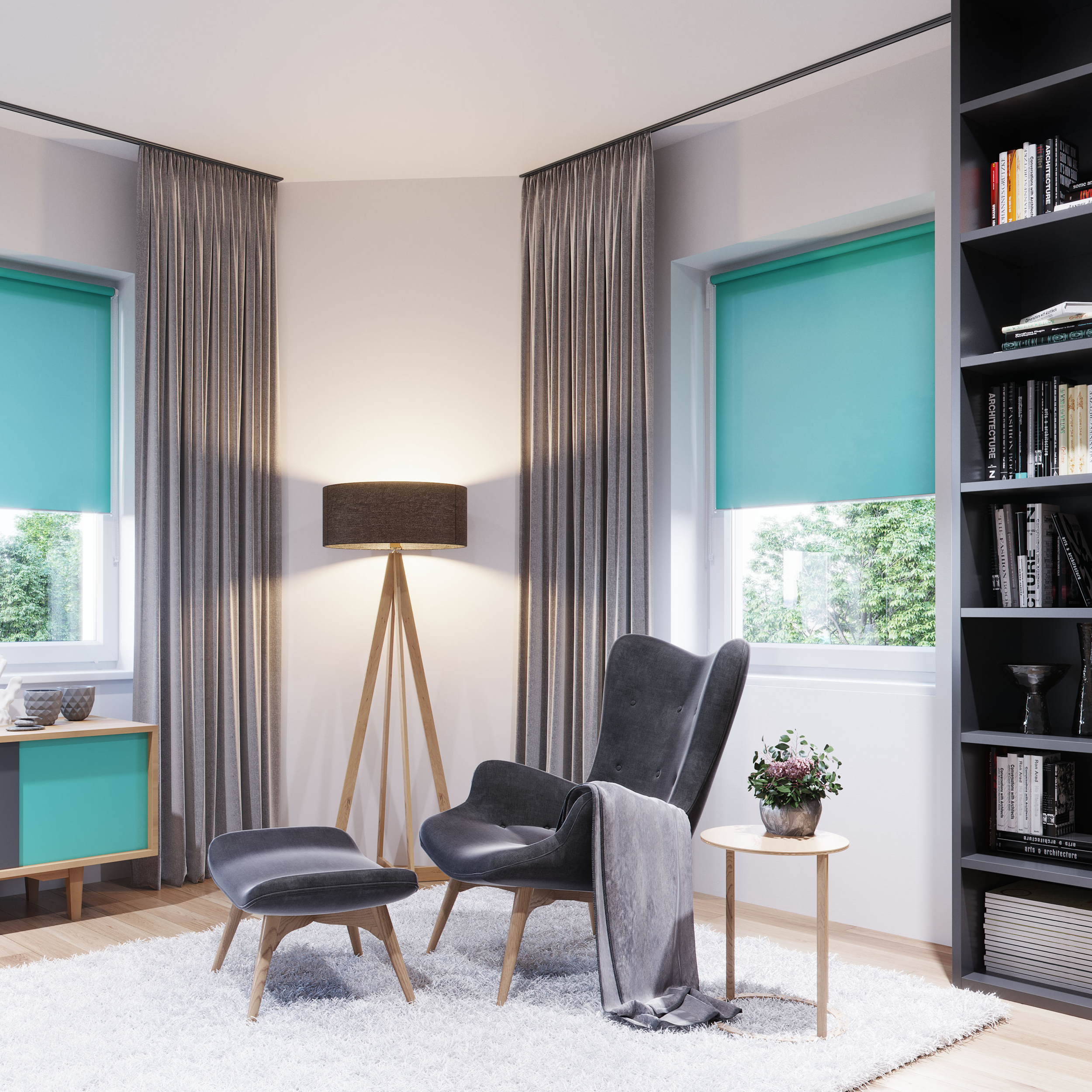 Szyna sufitowa 2-torowa Slim 200 cm czarna aluminiowa z akcesoriami Mardom - 2