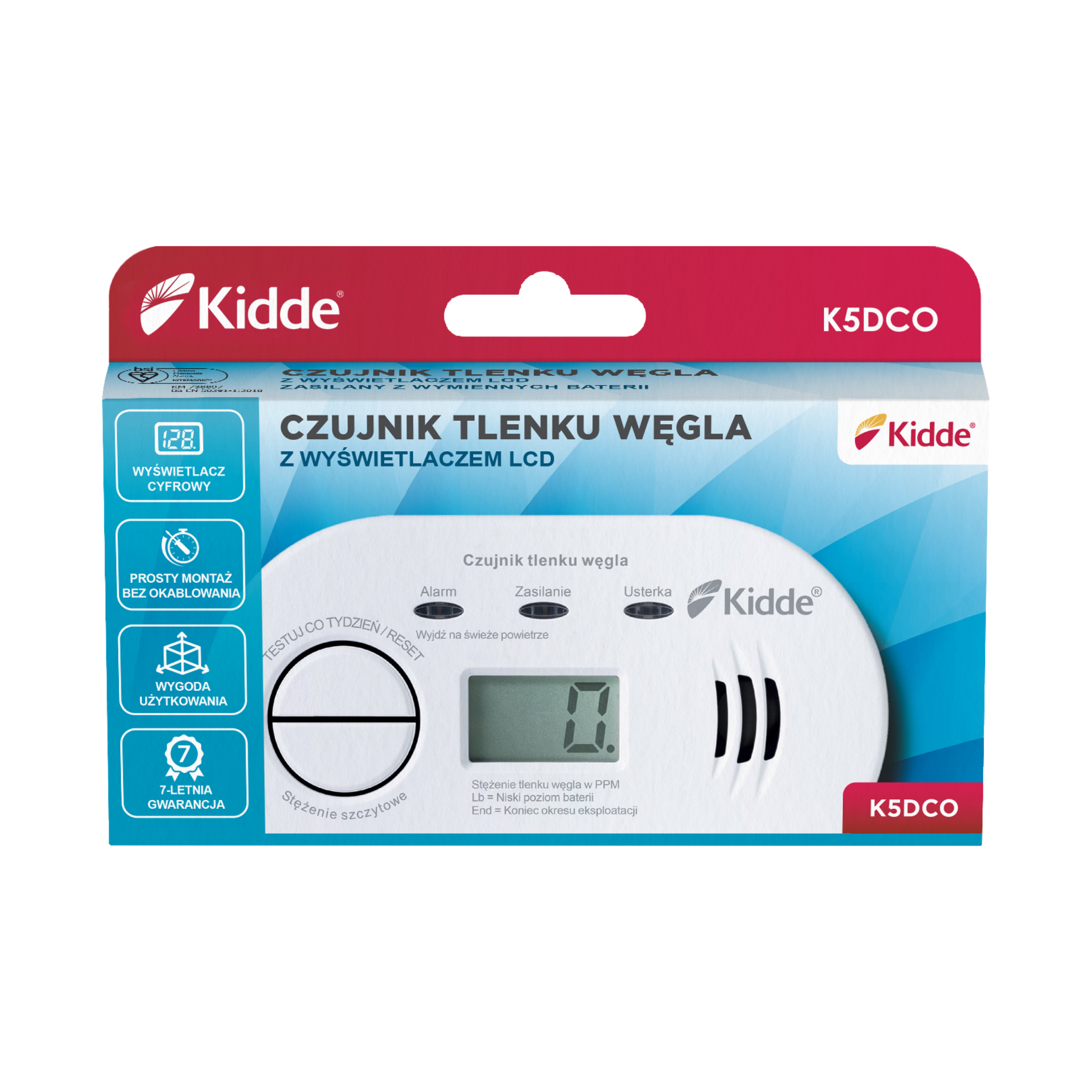 Czujka tlenku węgla K5DCO KIDDE - 6