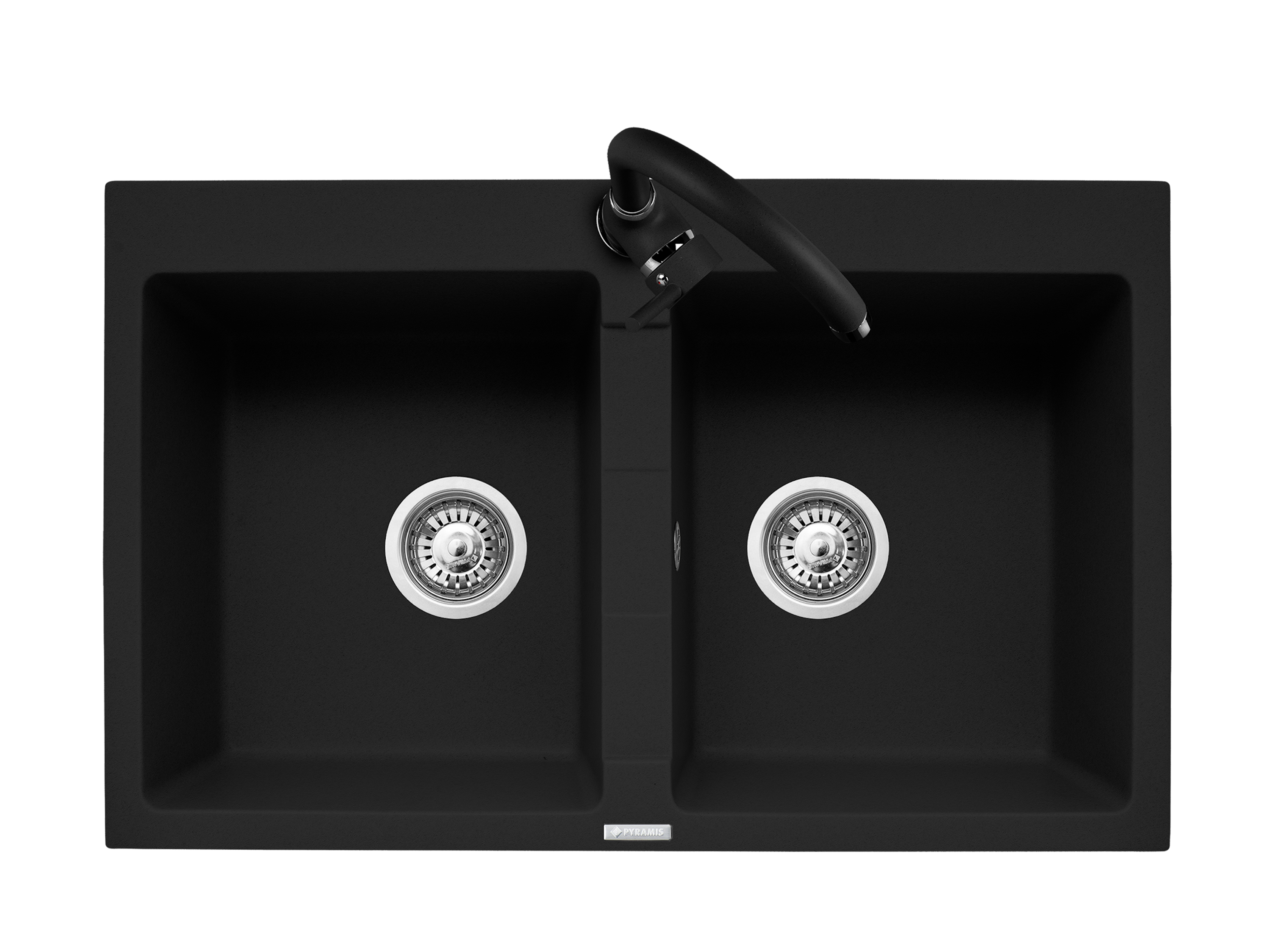 Zlewozmywak granitowy z baterią Senar 2 Pyramis
