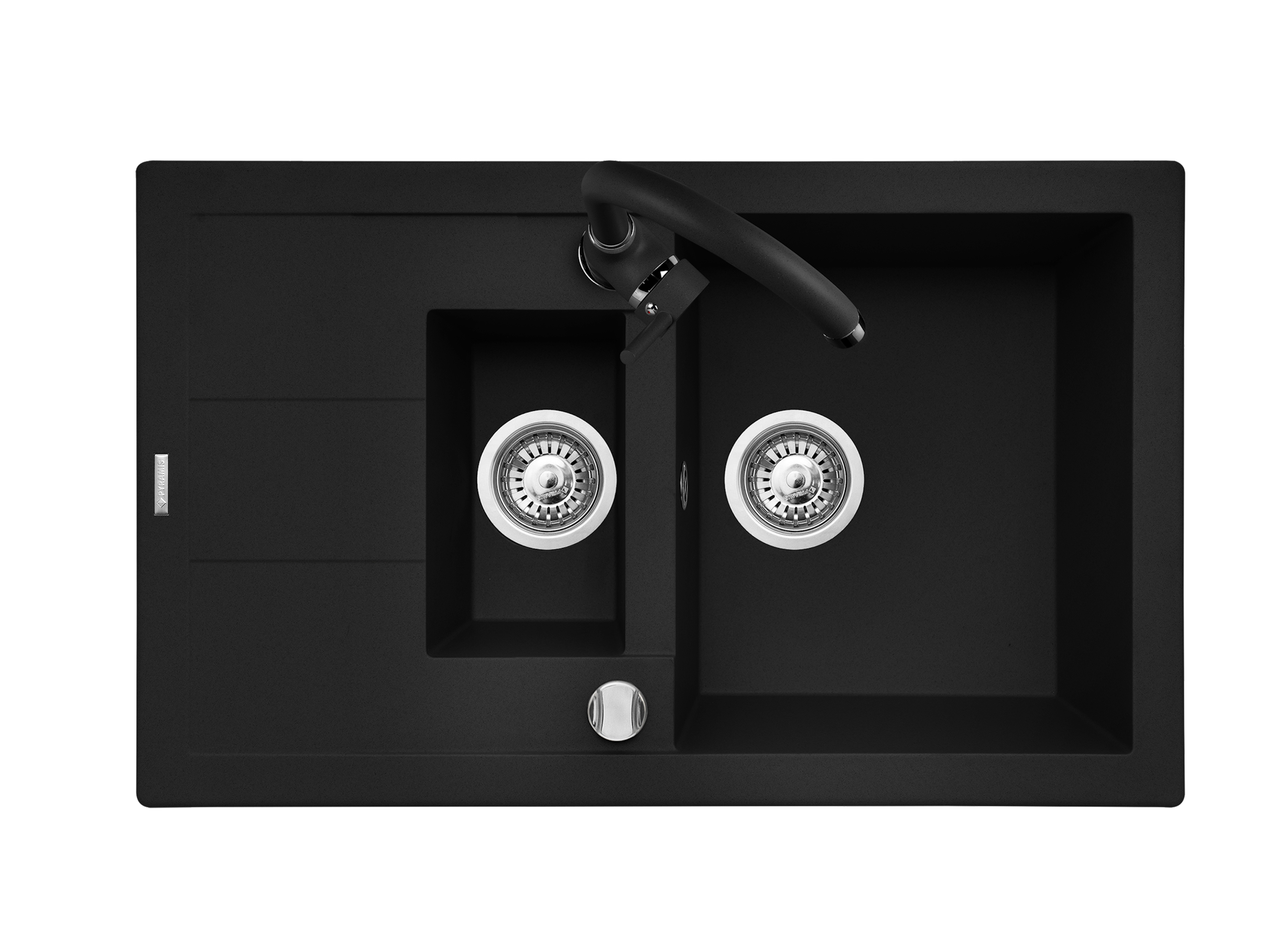 Zlewozmywak granitowy z baterią Senar 2 Pyramis