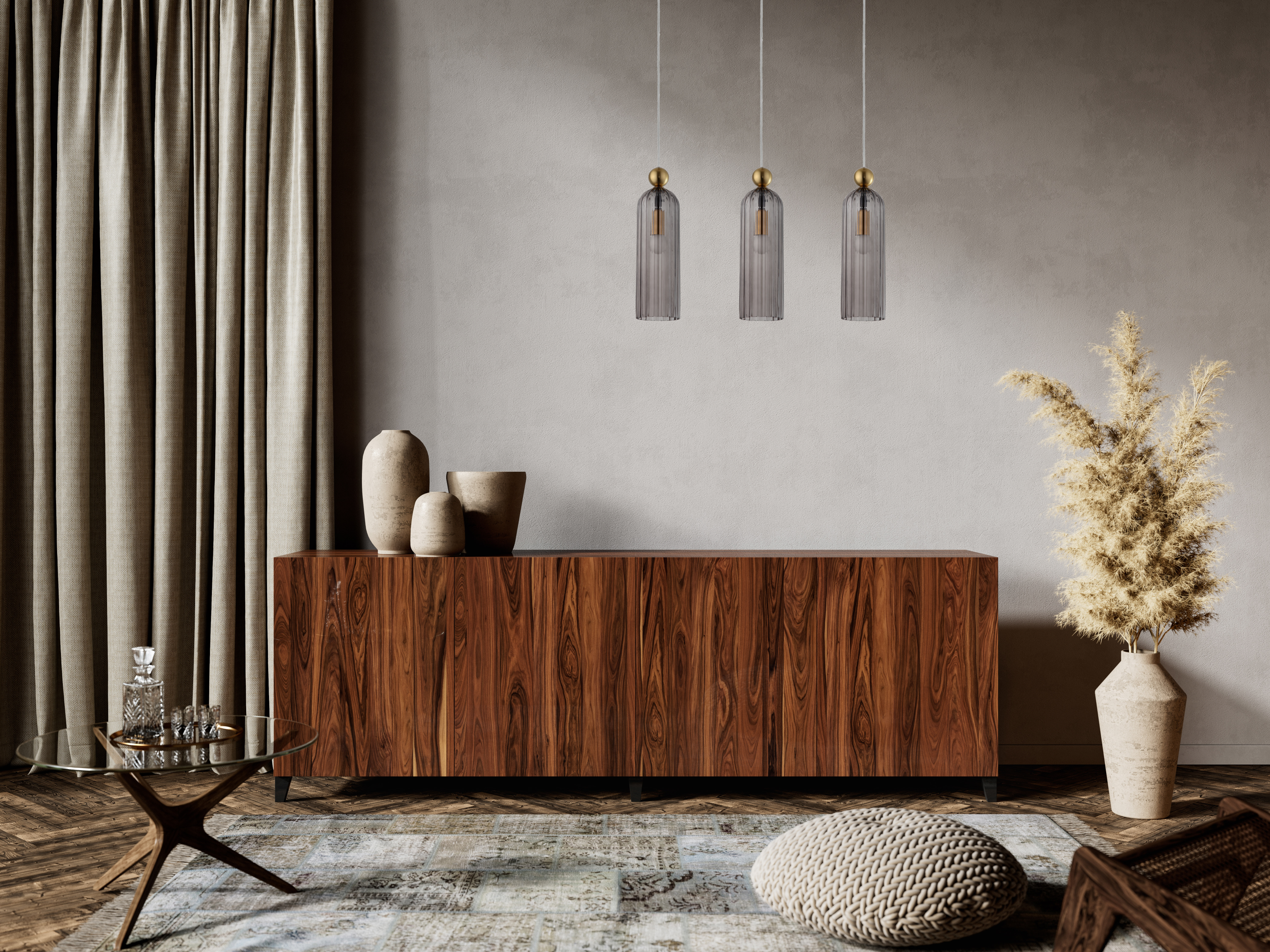 Lampa wisząca Piega szara 3 x E14 Light Prestige - 2