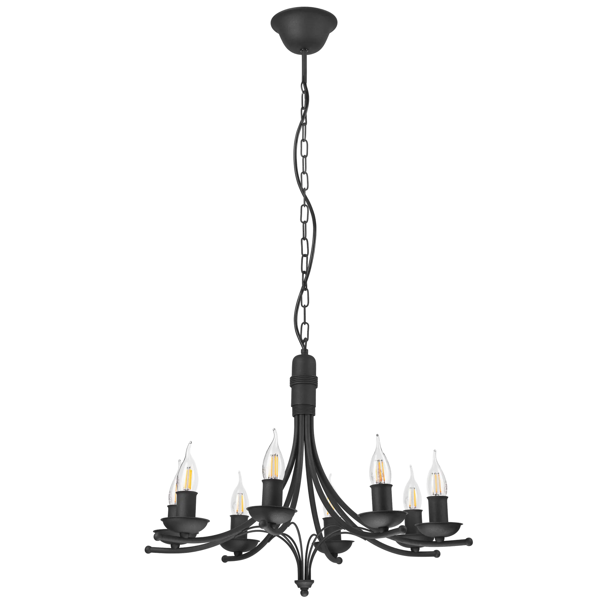 Lampa wisząca Lucy czarna 8 x E14 Lamkur