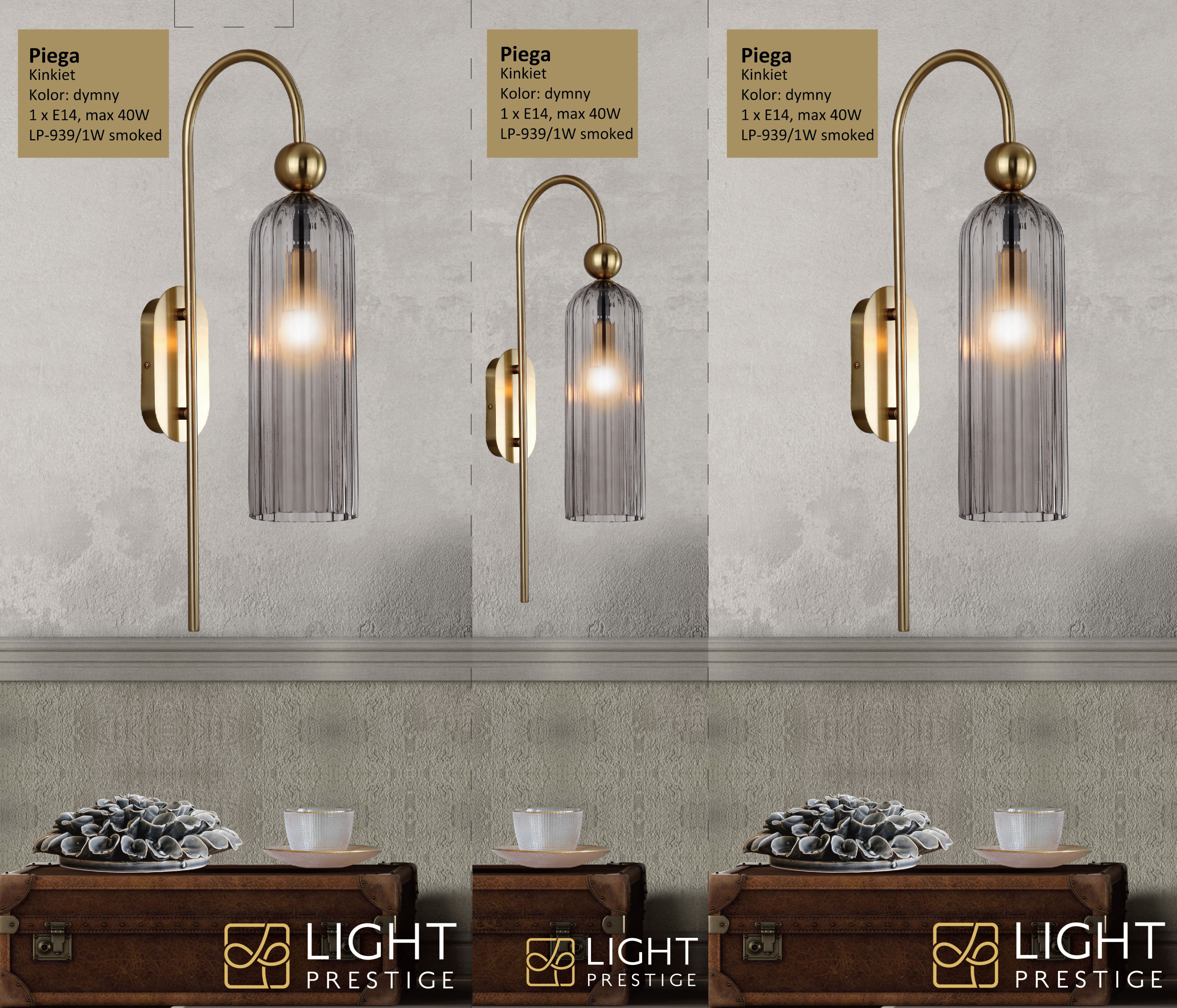 Kinkiet Piega szary E14 Light Prestige - 5