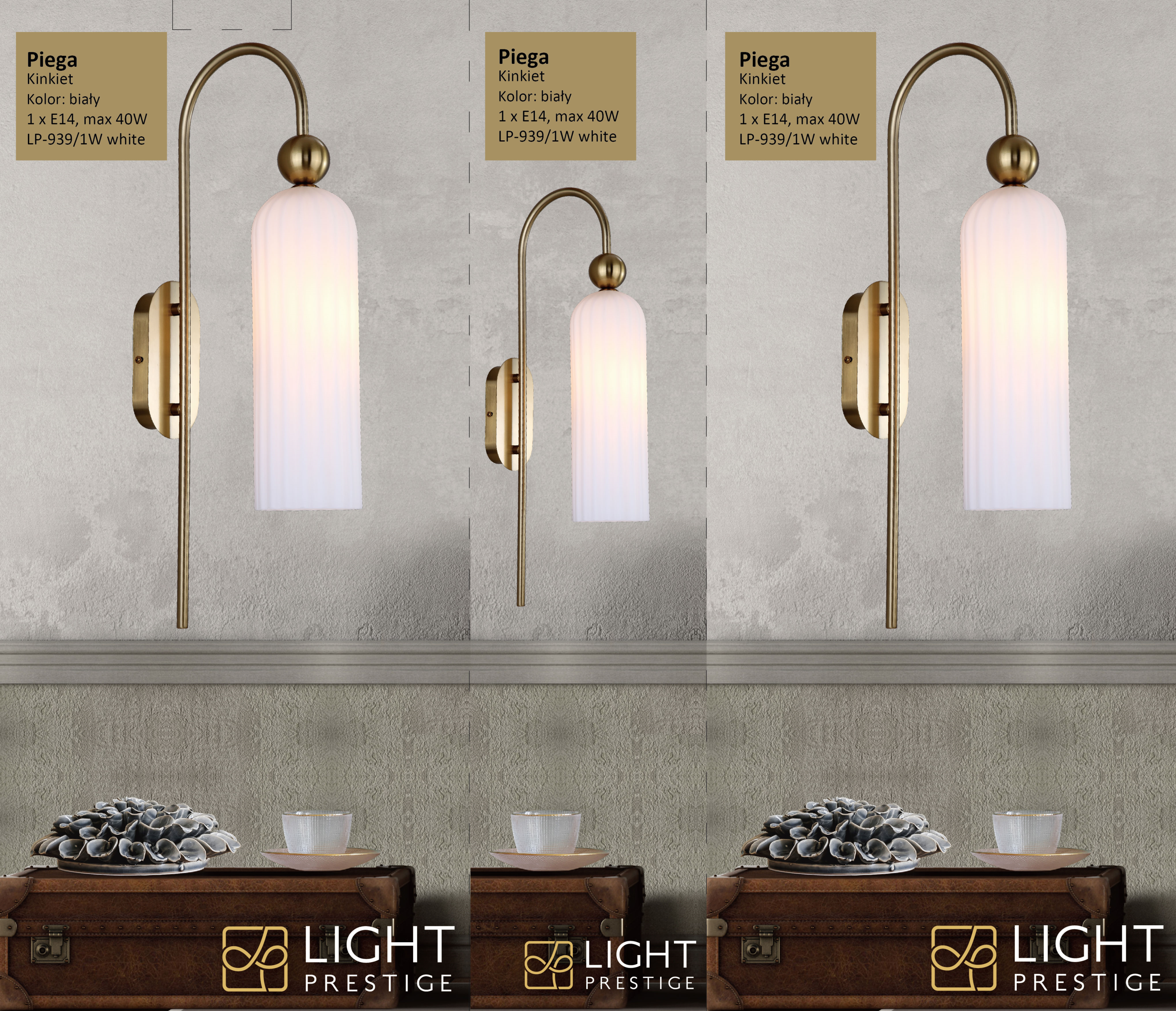 Kinkiet Piega biały E14 Light Prestige - 6