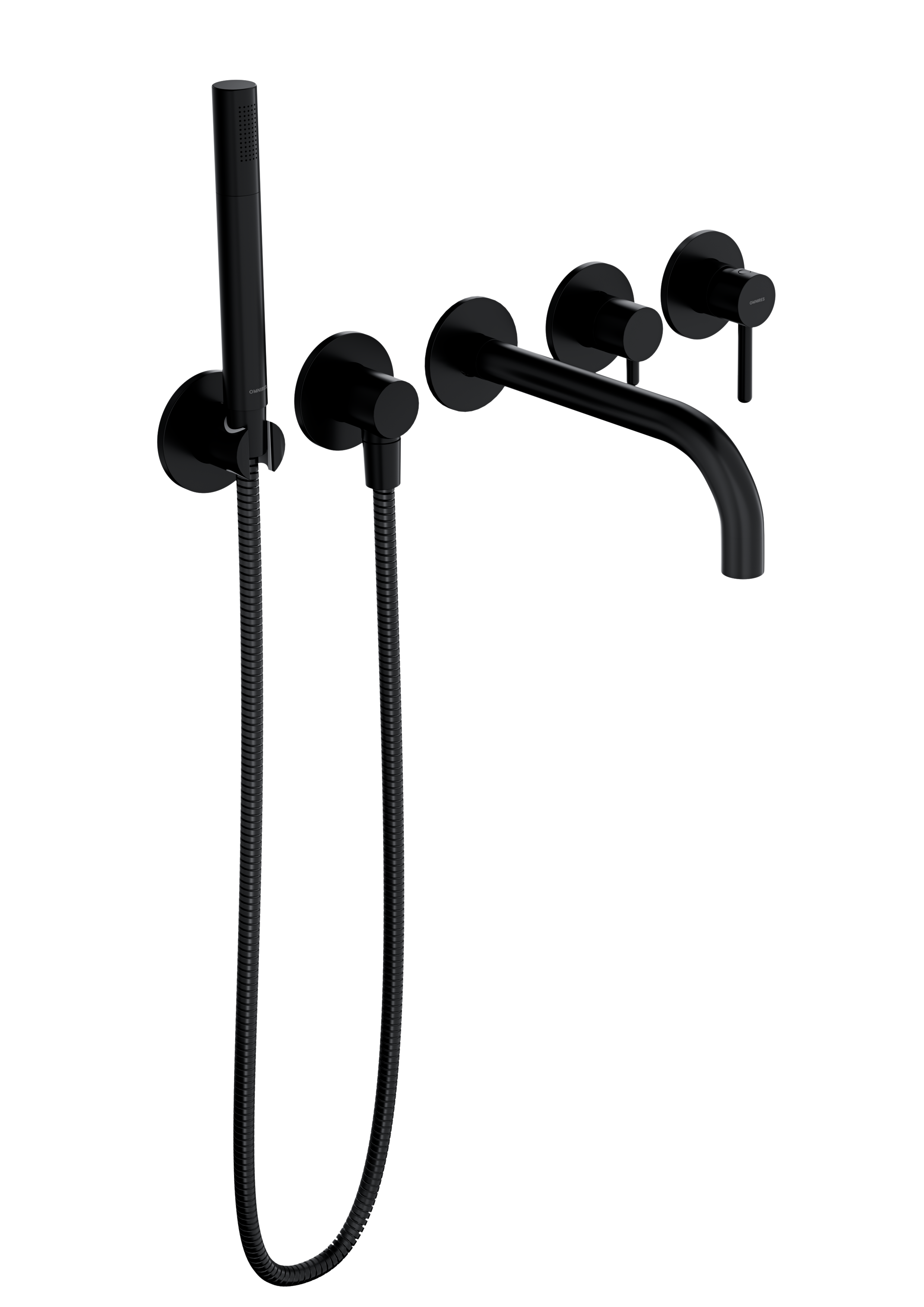 Bateria podtynkowa prysznicowa i wannowa Simplon Czarna Omnires