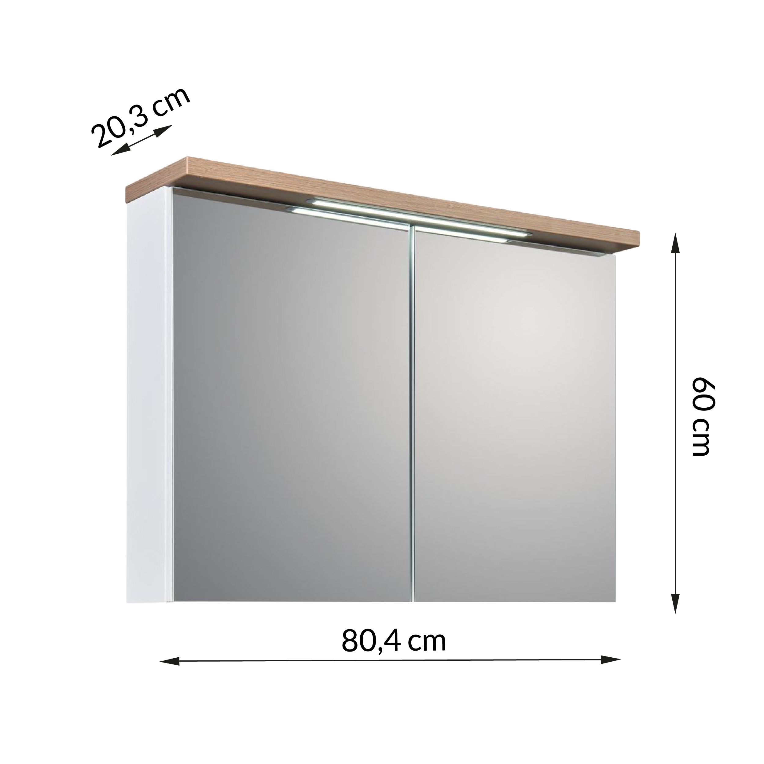 Szafka łazienkowa z lustrem z oświetleniem Stilla 80.4x20.3x60 cm Defra - 4