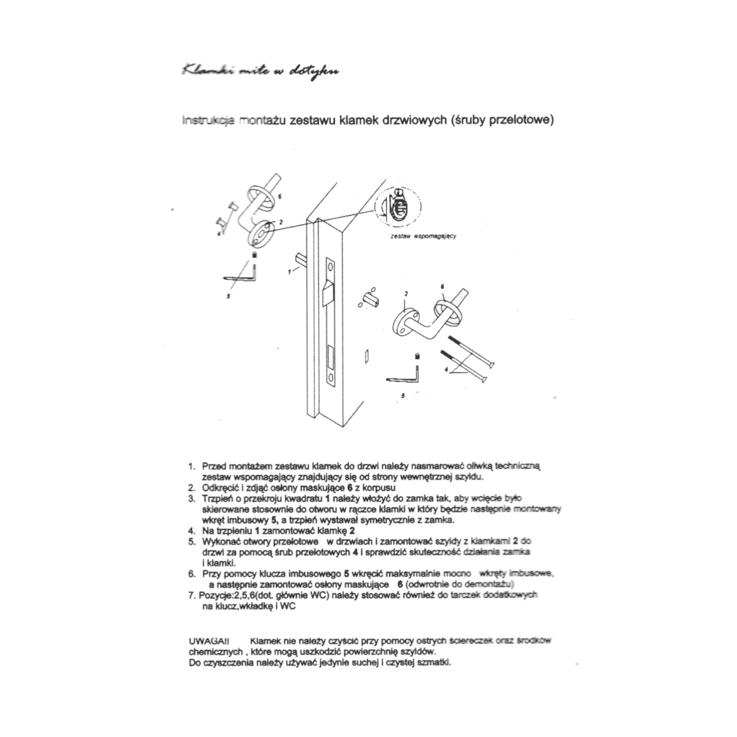 Klamka do drzwi wewnętrznych na rozecie okrągłej Lucy czarna - 2