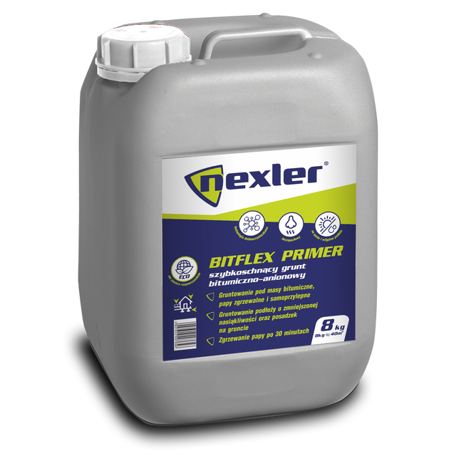 Grunt bitumiczno-anoniowy szybkowiążący Bitflex Primer 8 kg NEXLER