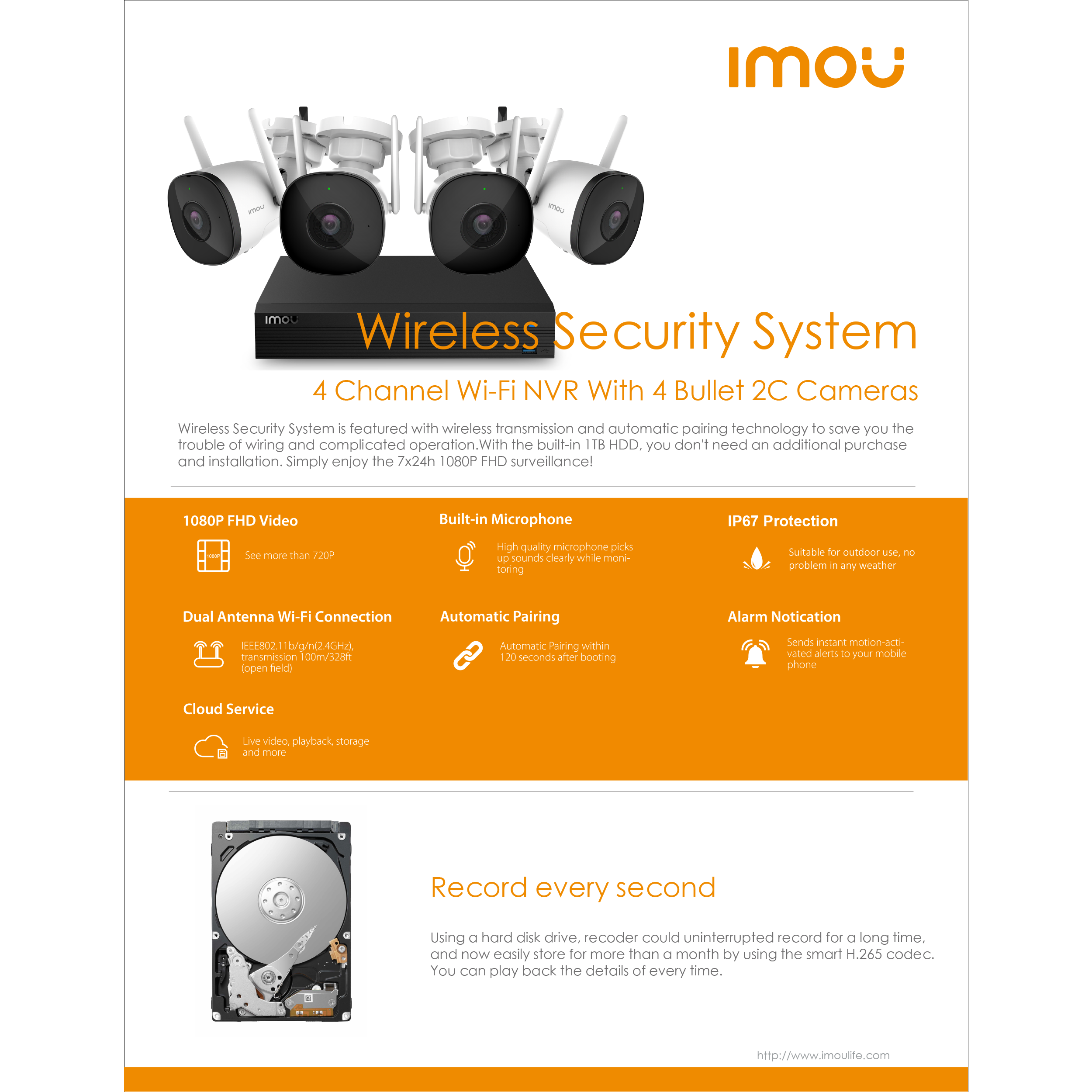 Zestaw do wideomonitoringu KIT/NVR1104HS-W-S2/4-F22 IMOU - 4