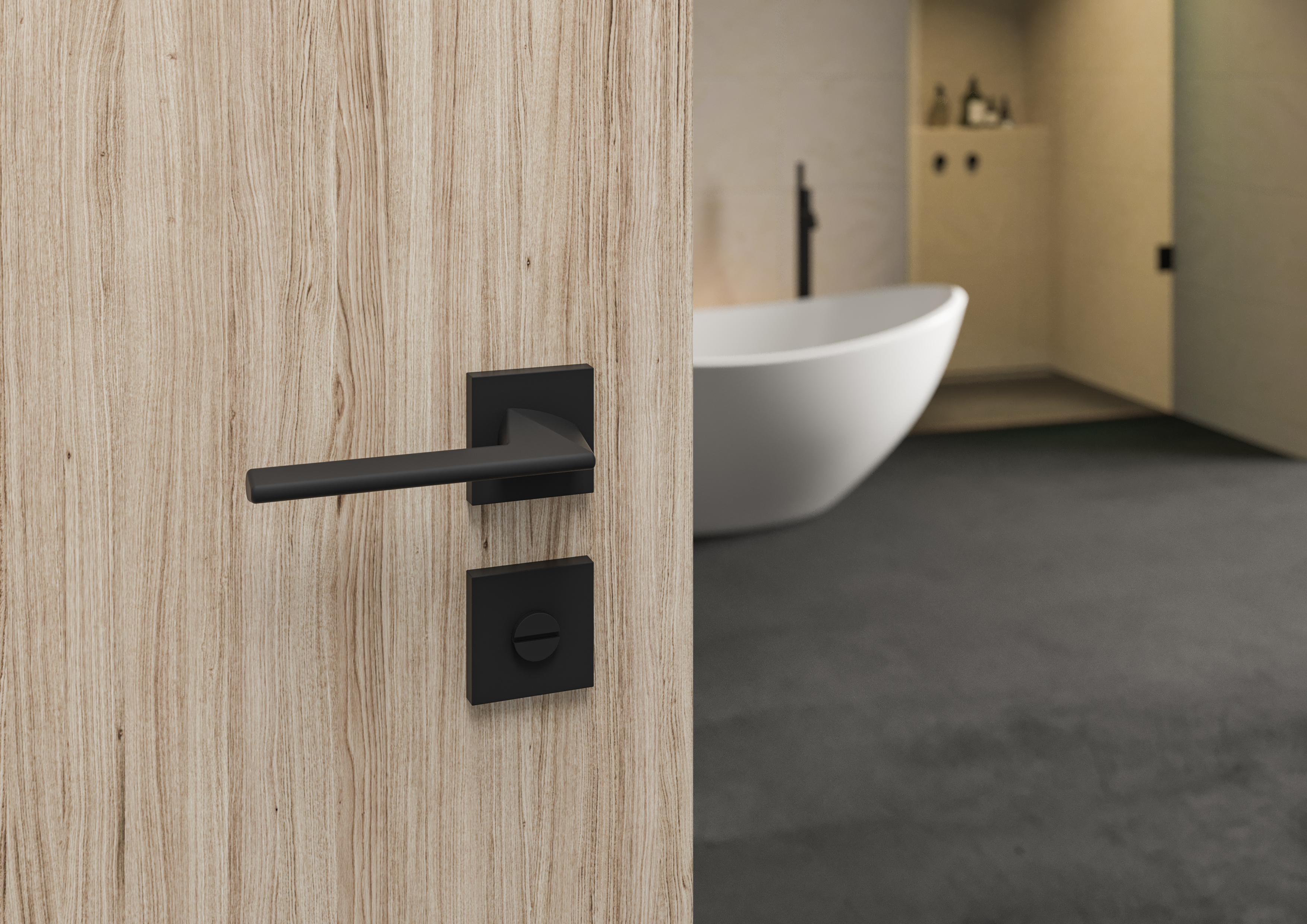 Klamka do drzwi wewnętrznych na rozecie Froya czarny mat Inspire - 2