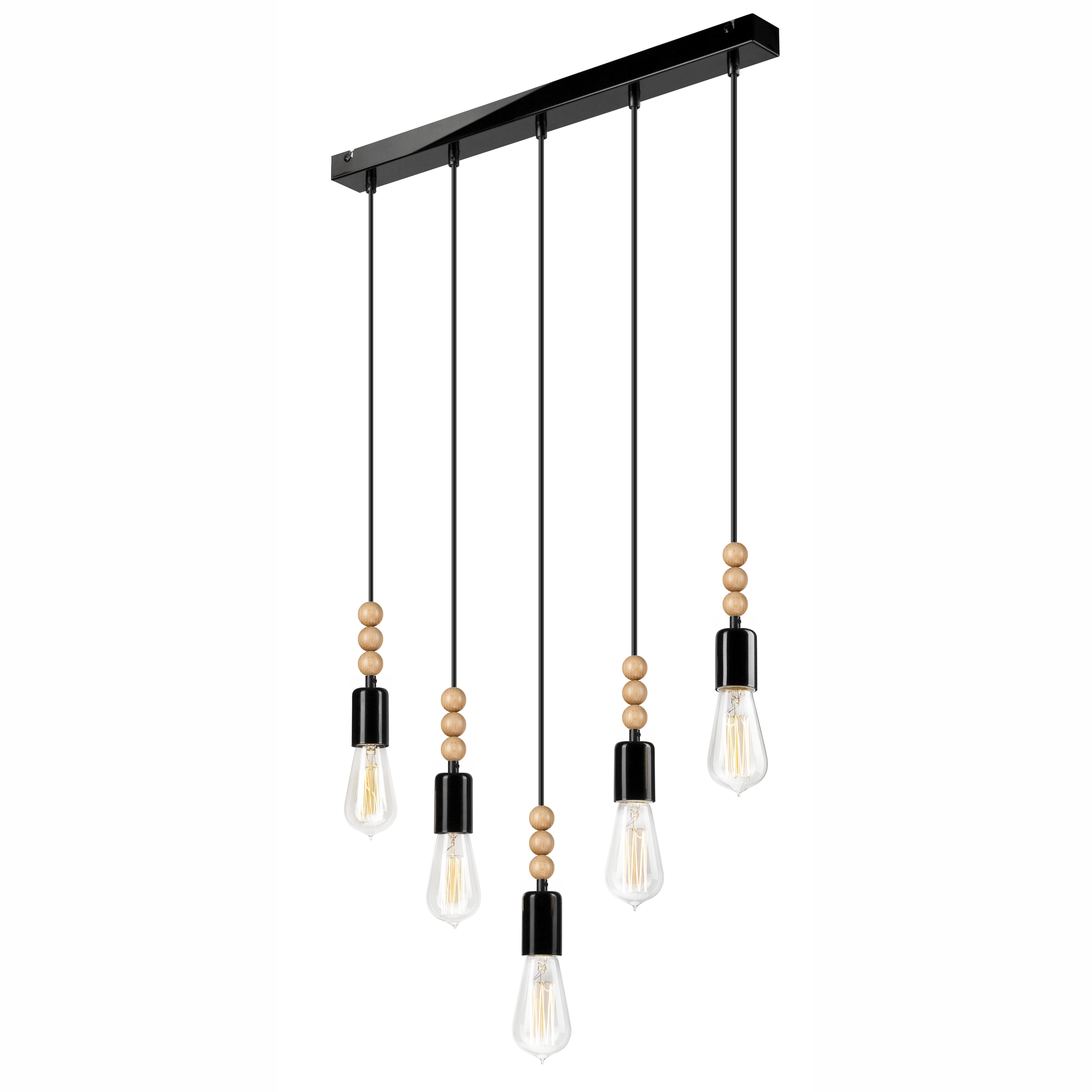 Lampa wisząca Simon czarna 5 x E27 Lamkur - 4