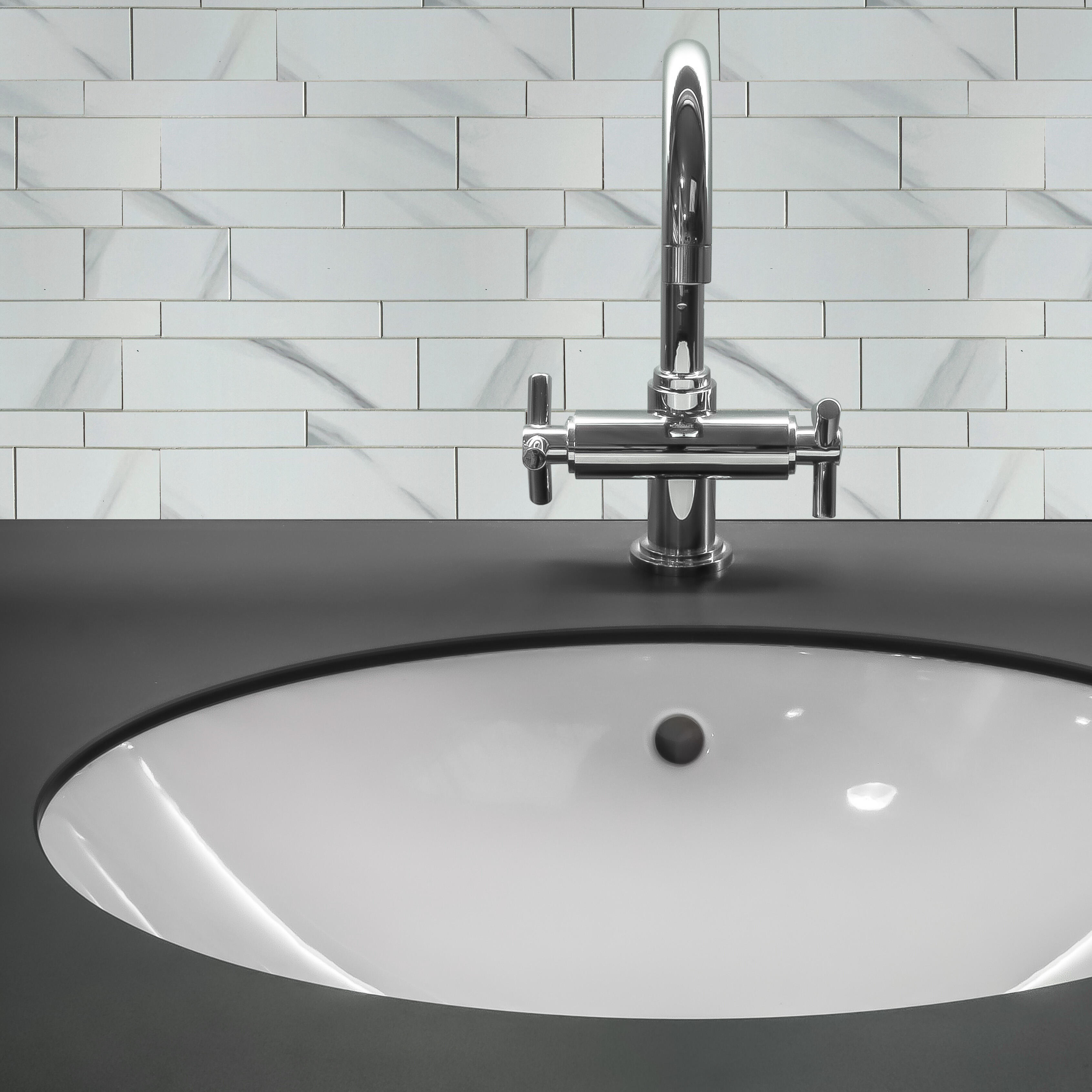 Panele ścienne Deko samoprzylepne PCV White Marble 30x35 cm grubość 4 mm - 4