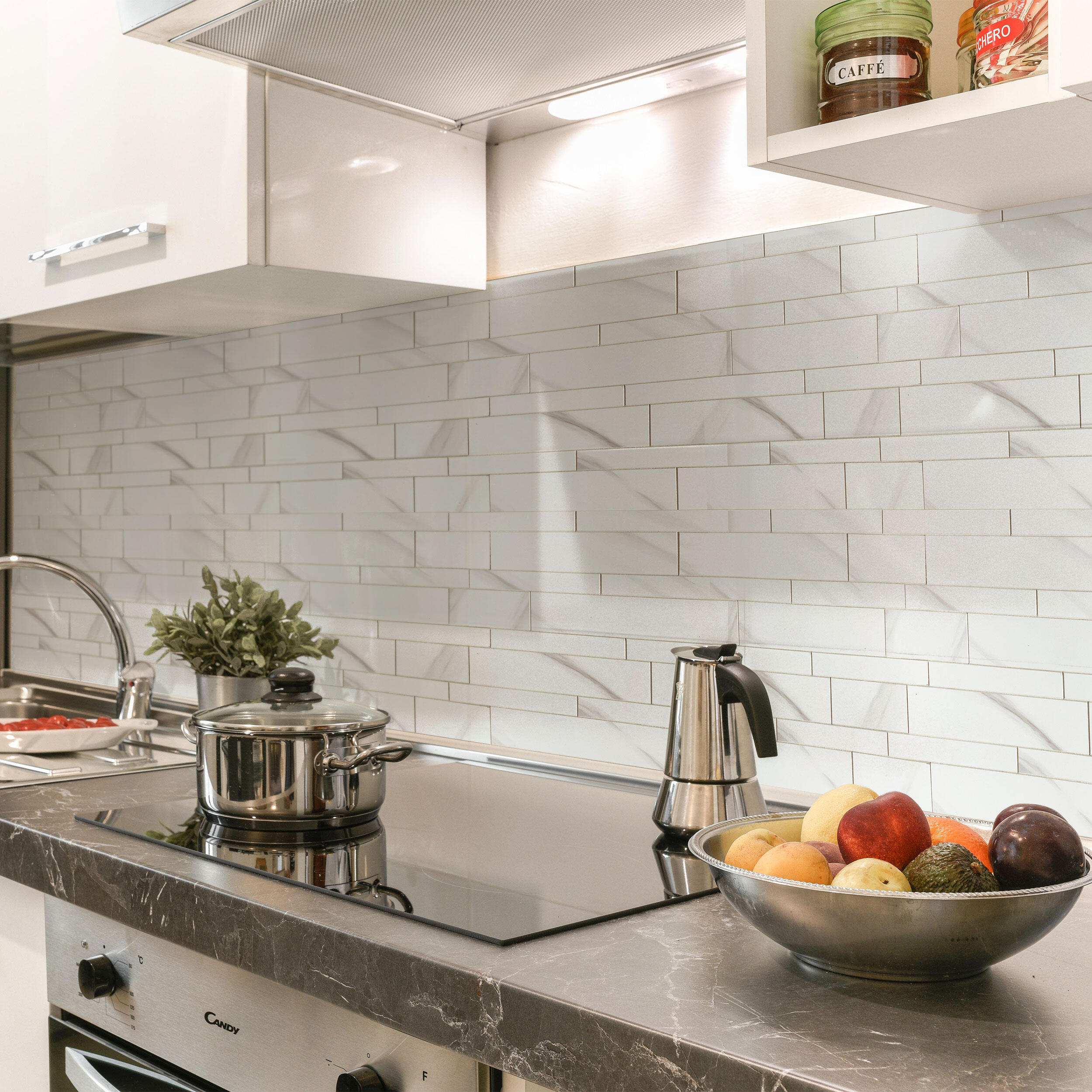 Panele ścienne Deko samoprzylepne PCV White Marble 30x35 cm grubość 4 mm - 3