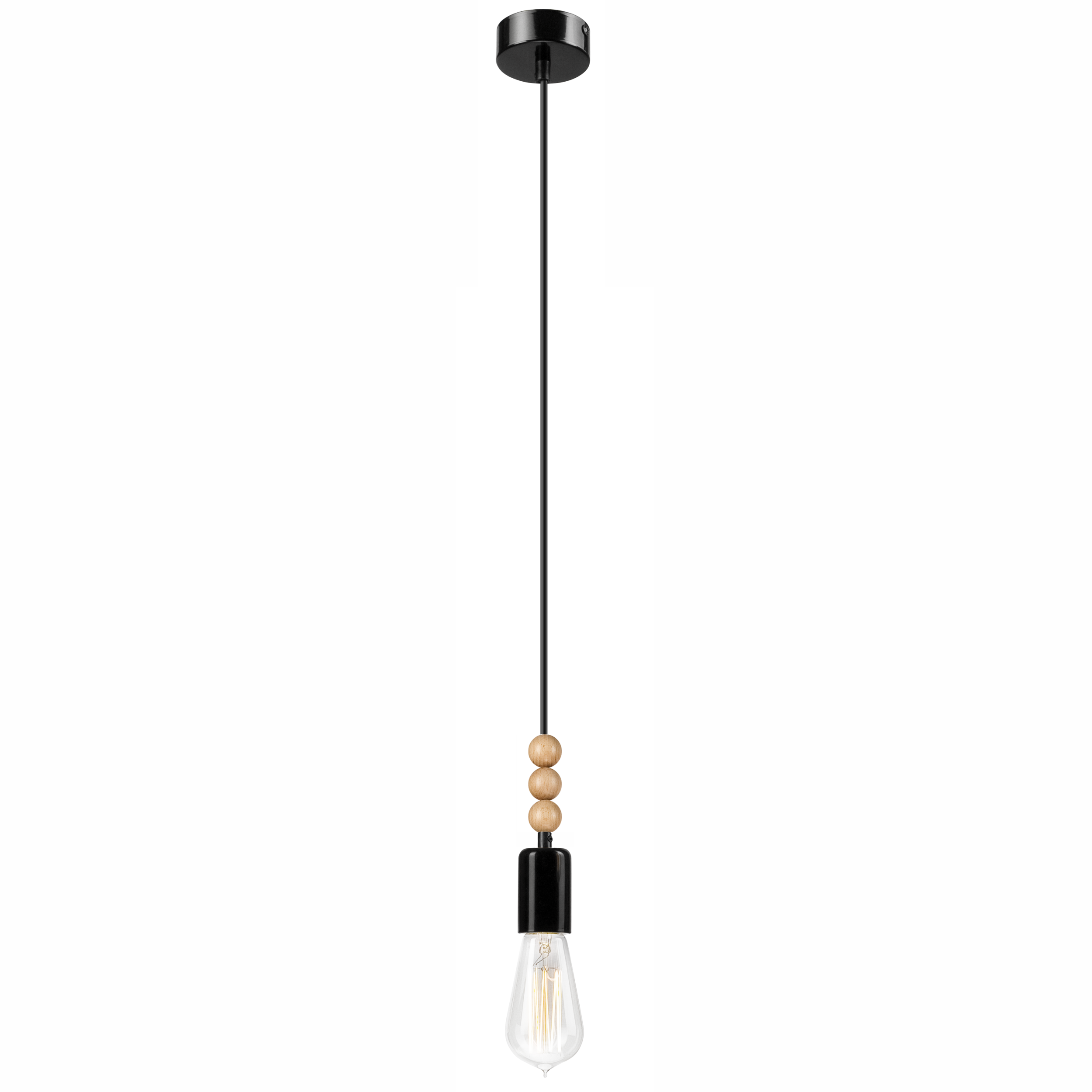 Lampa wisząca Simon czarna E27 Lamkur - 4