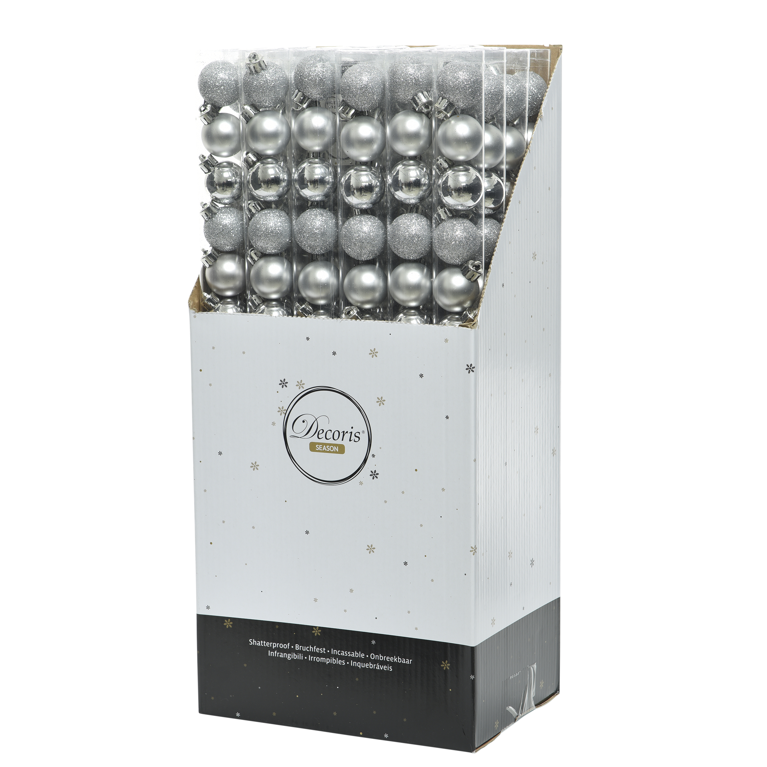 Bombki plastikowe 3 cm 14 sztuk srebrne Decoris - 2