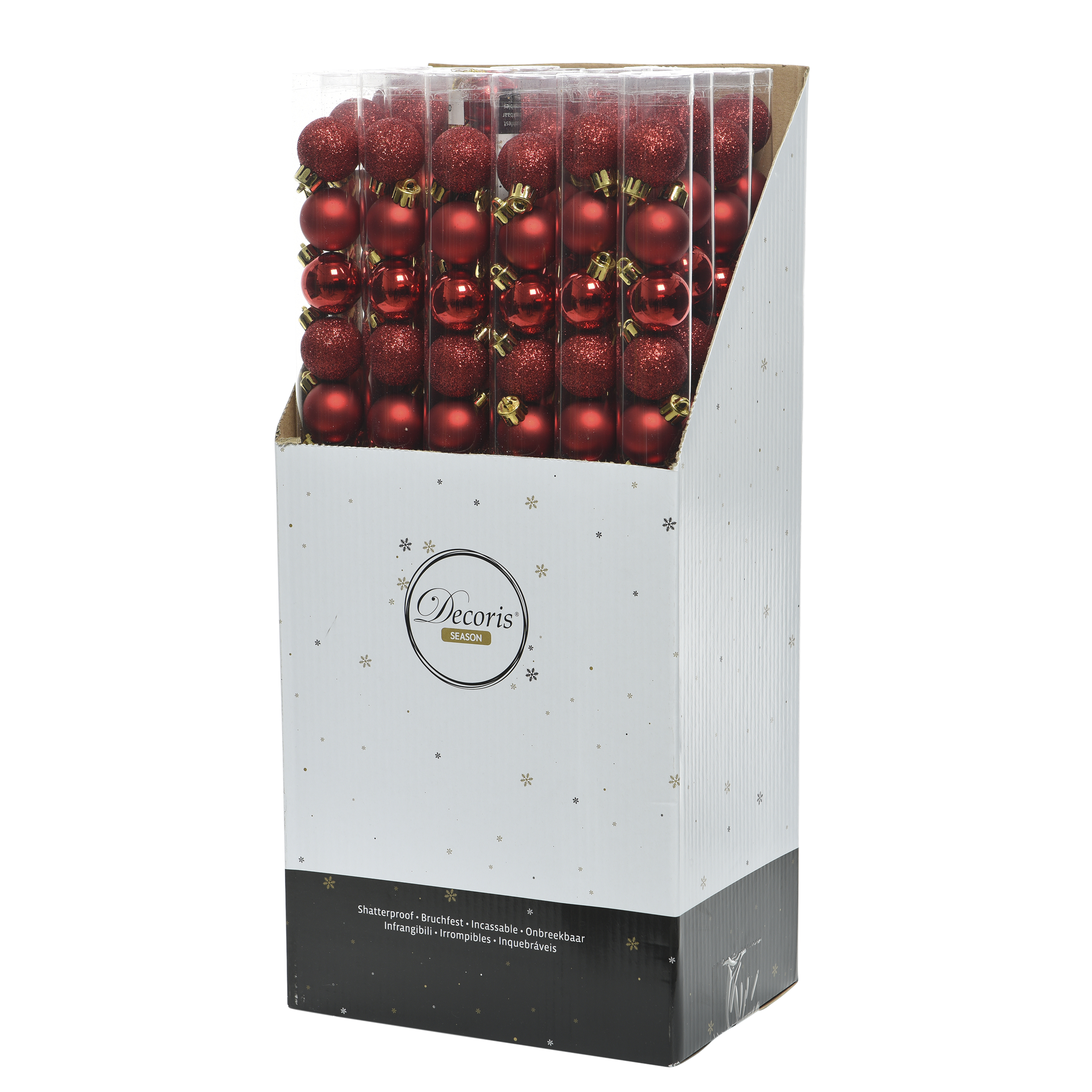 Bombki plastikowe 3 cm 14 sztuk czerwone Decoris - 2