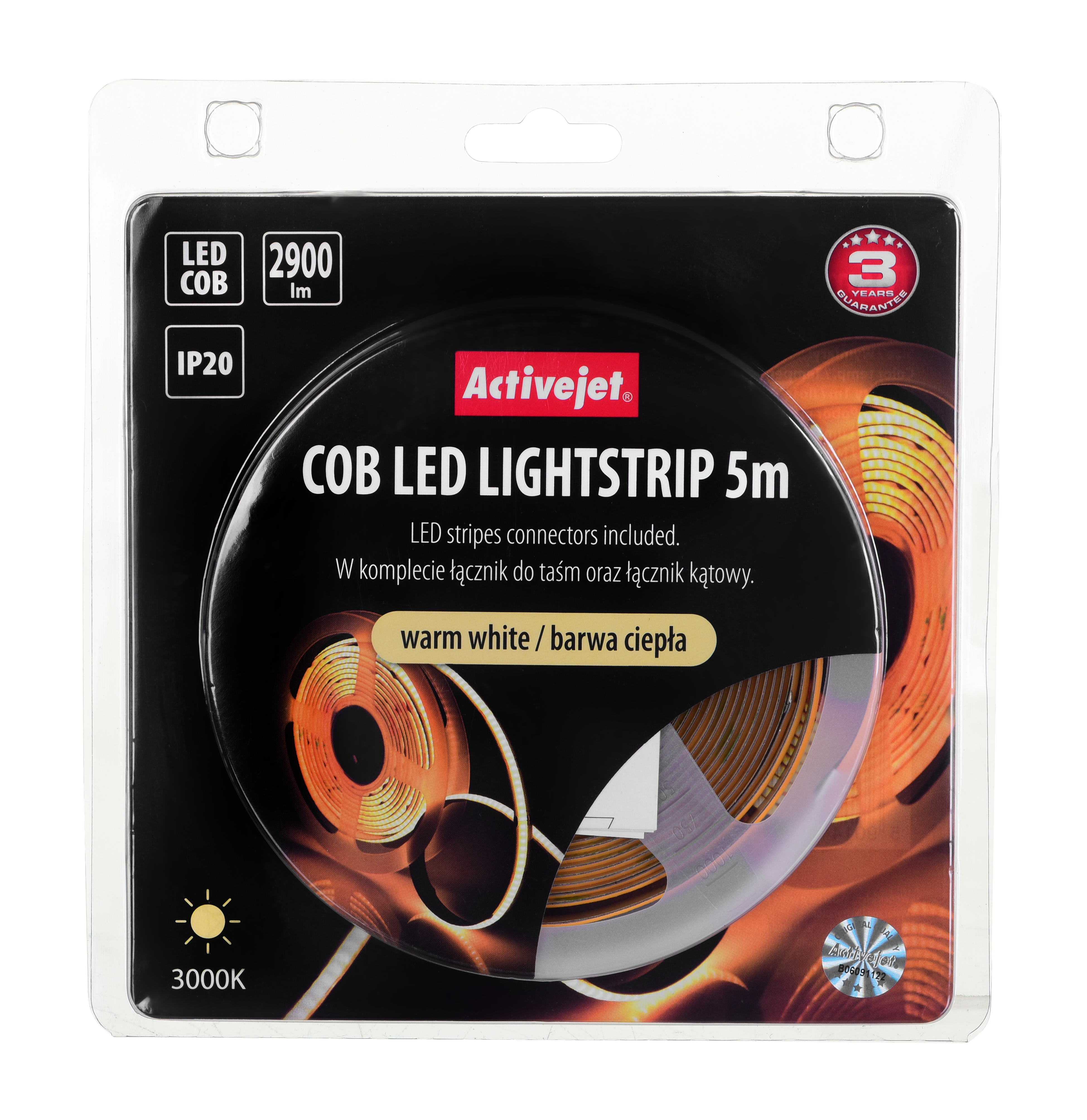 Taśma LED ciepła biel IP20 5 m Activejet - 6